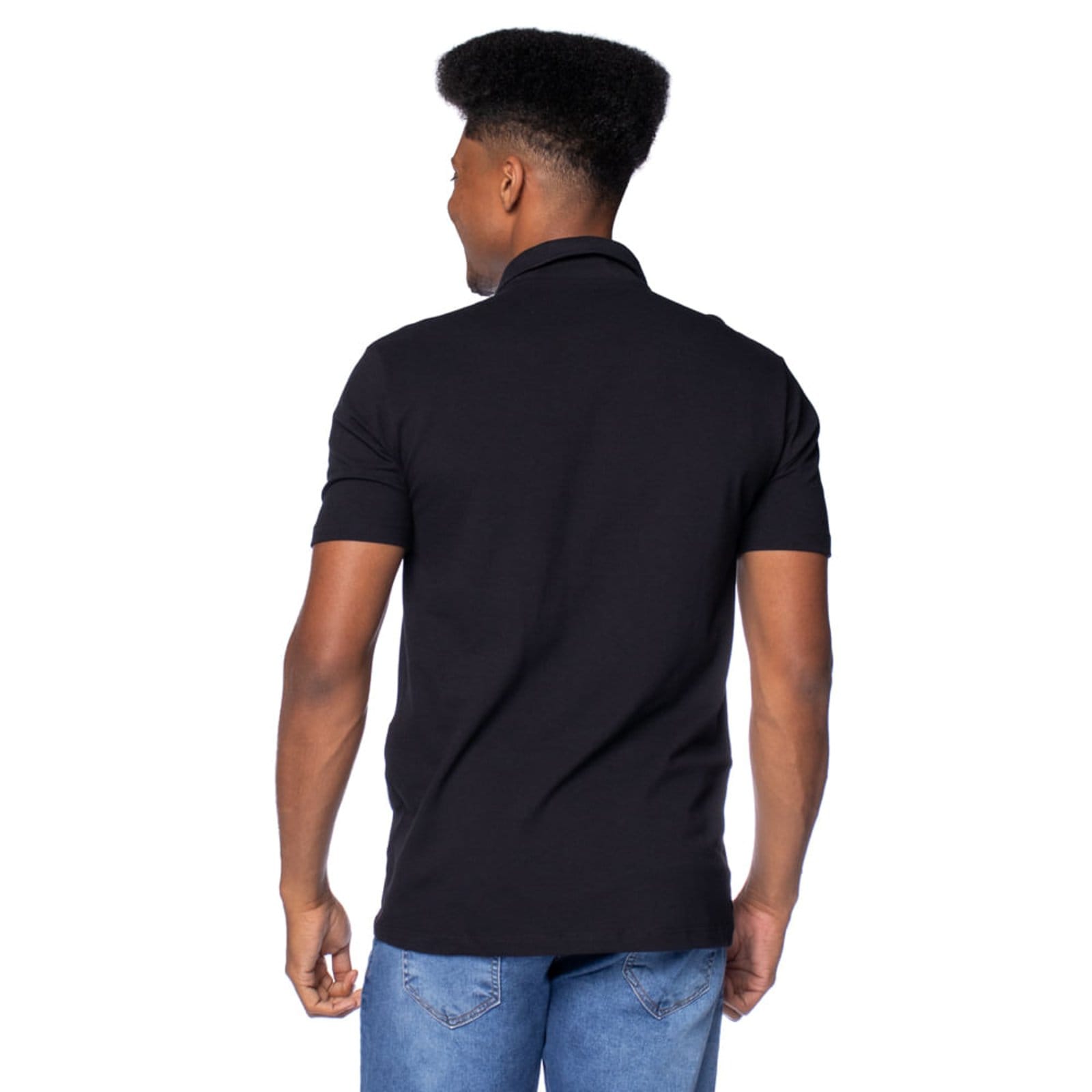 Vista 2 Camisa Polo Masculina Nicoboco Slim Fit Nicoboco preto