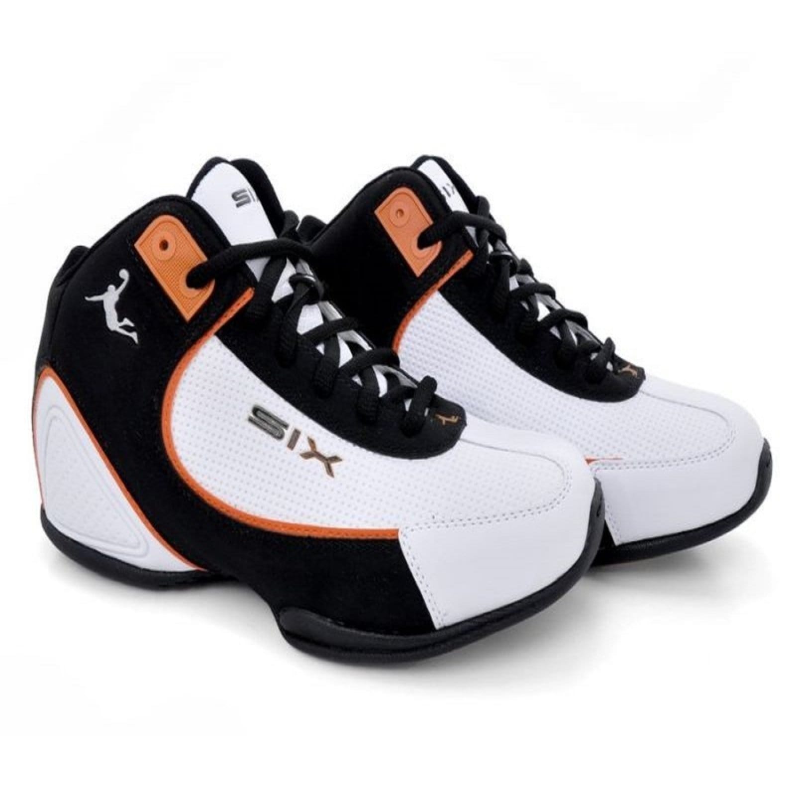 Vista 2 Tênis Basquete Masculino Charge Six Street Six Street branco/laranja