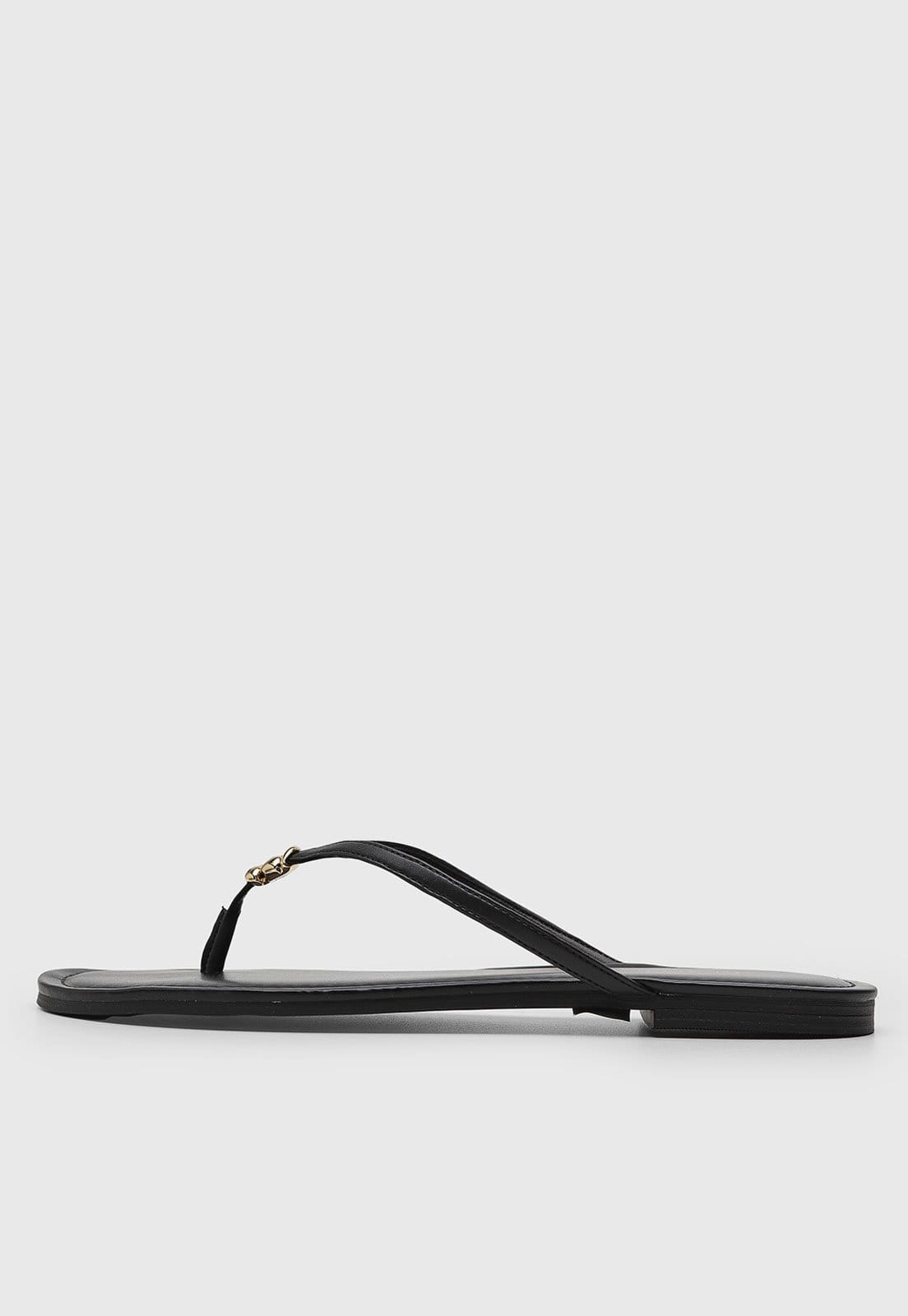 Rasteira Feminina Arezzo Detalhe Metalizado Preta