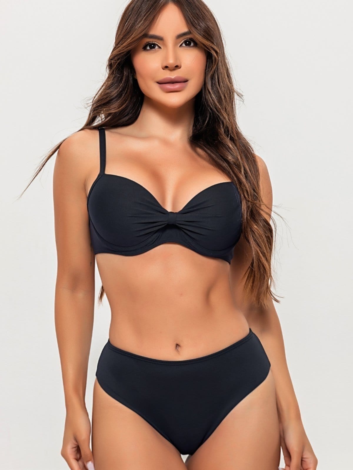 Biquíni Feminino Orla da Praia Com Bojo Meia Taça e Calcinha Cintura Média