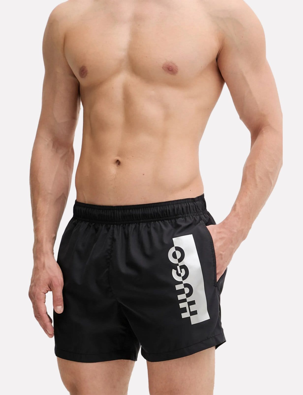 Short Hugo Boss Masculino Regular Beachwear Silver Preto