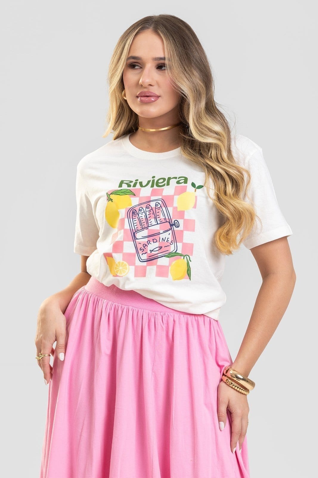 Vista principal Camiseta Feminina Cianitas Off Estampa Riviera Cianitas off-white