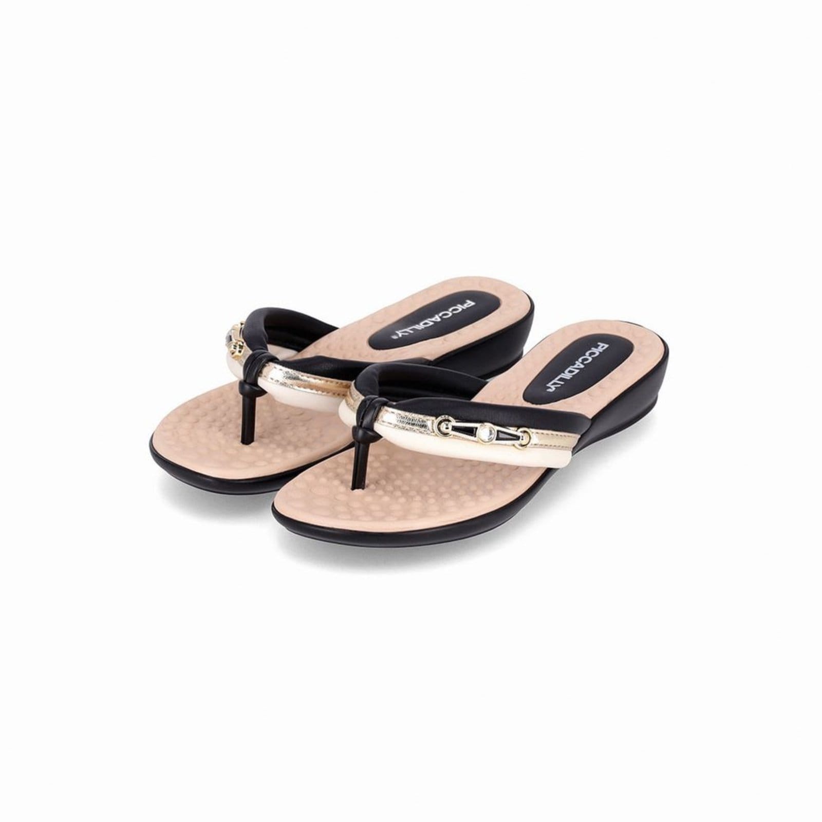 Vista 2 Chinelo Camila Preto com Off White Piccadilly preto white