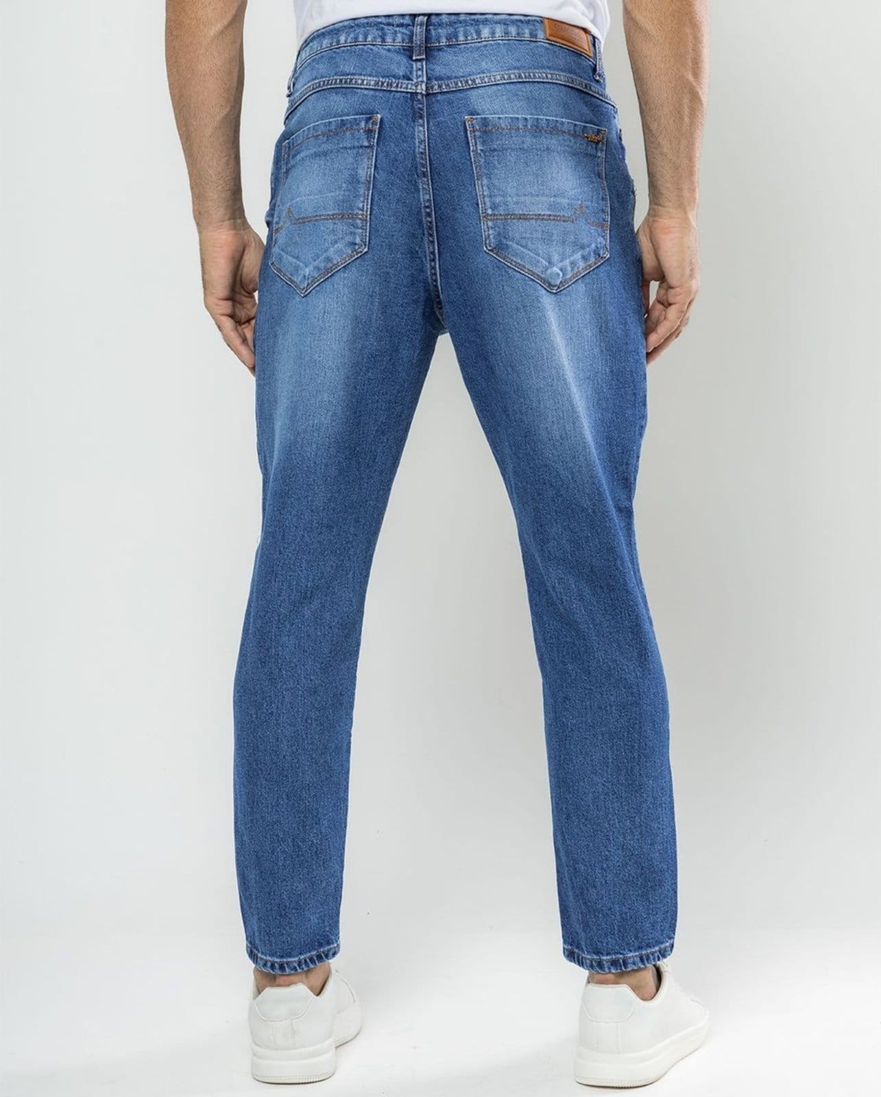 Vista 2 Calça Slim Fit Masculina Premium Cano Curto 24645 Sky Consciência jeans