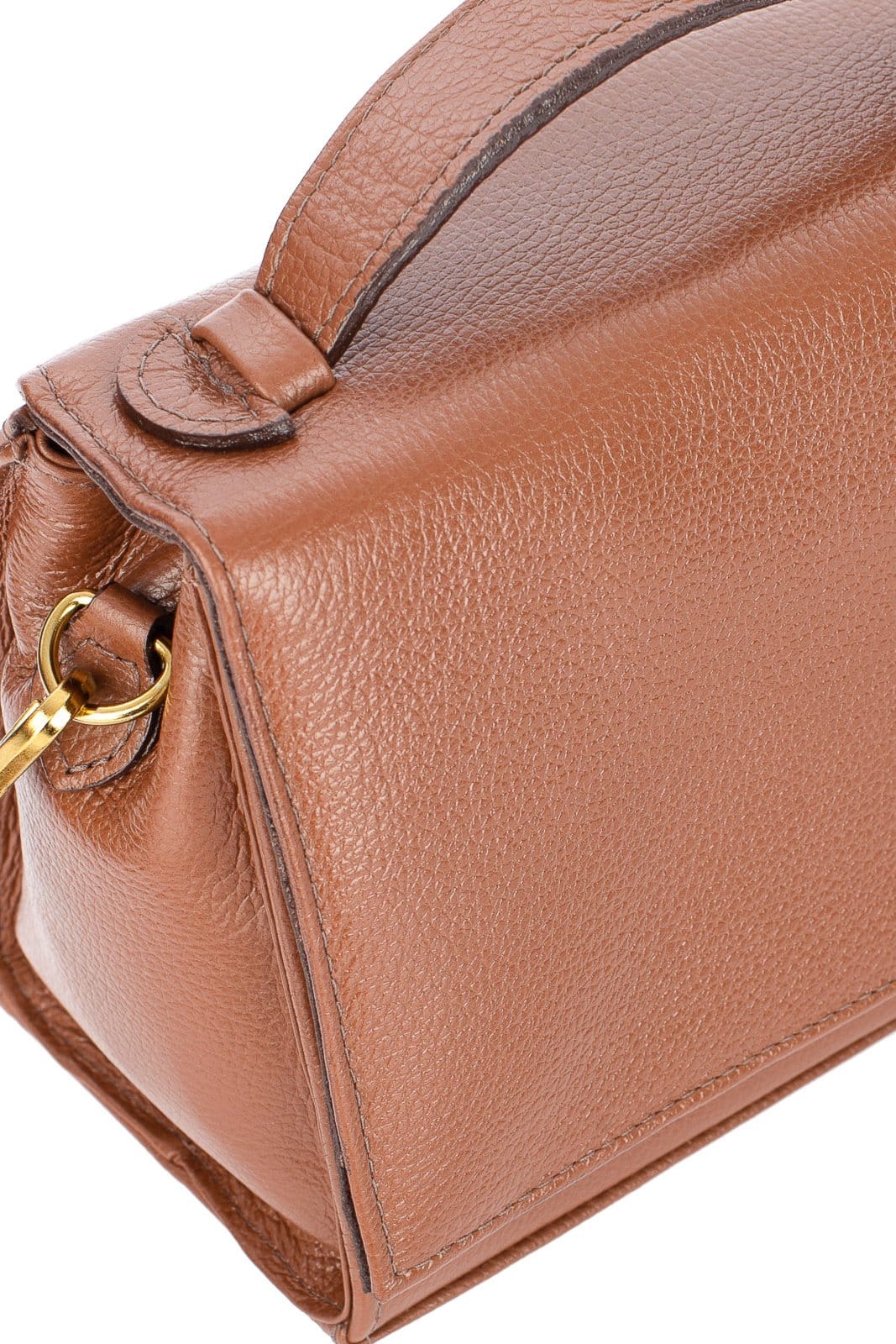 Vista 2 Bolsa pequena transversal de couro liso Deise - Whisky Andrea Vinci azul