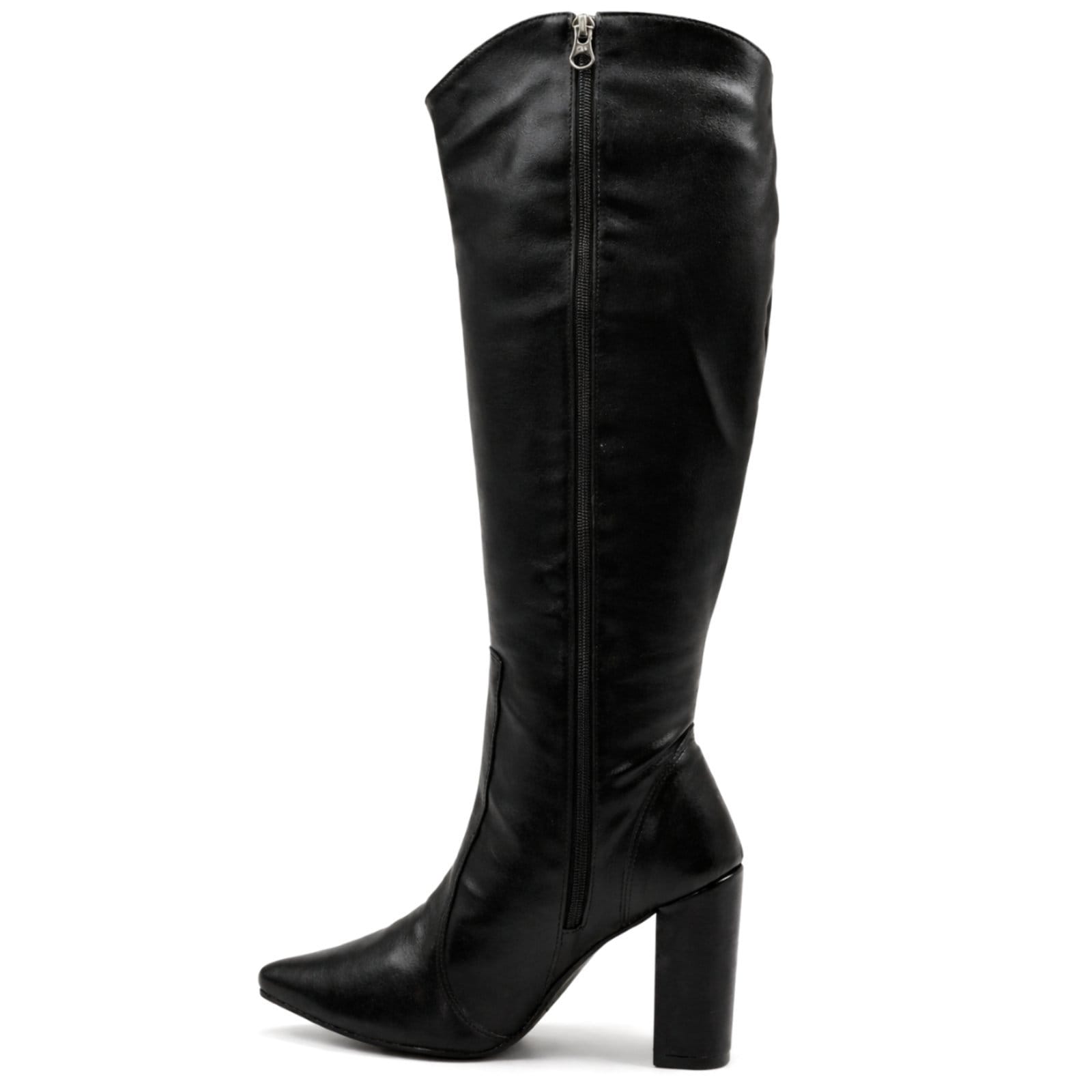 Vista 2 Bota Feminina Country Cano Alto Salto Grosso Bico Fino Sete Sales 1818 Floter Sete Sales preto