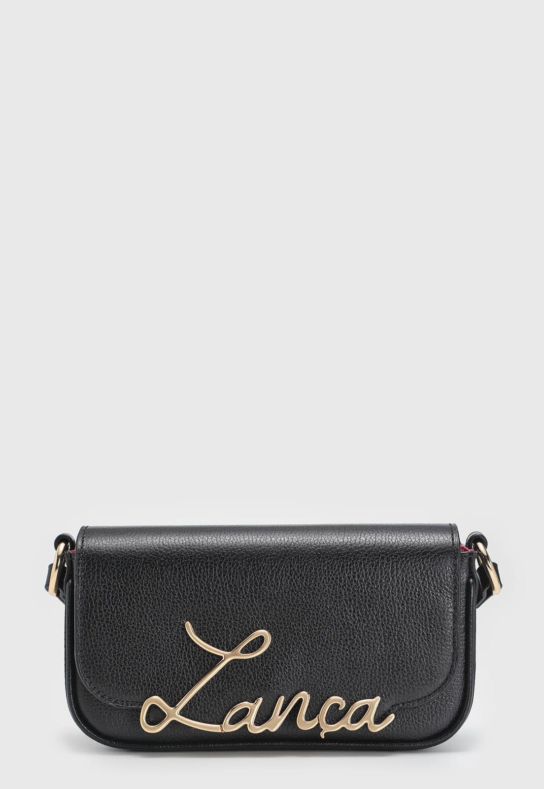 Vista principal Bolsa Feminina Lança Perfume Logo Dourado Preta Lança Perfume preto