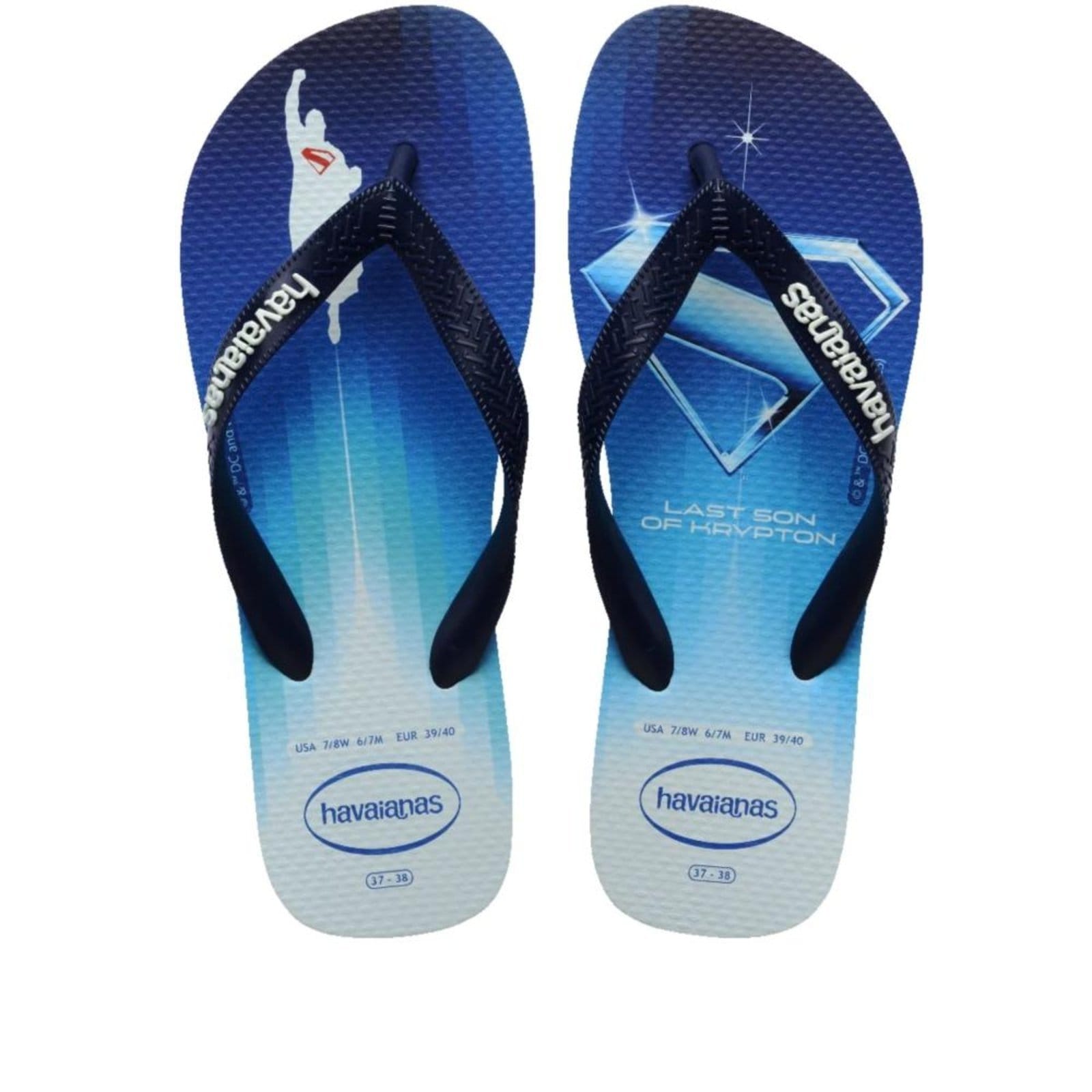 Vista principal Chinelo Masculino Havaianas Herois Dc Branco/Azul Incolor Havaianas incolor azul