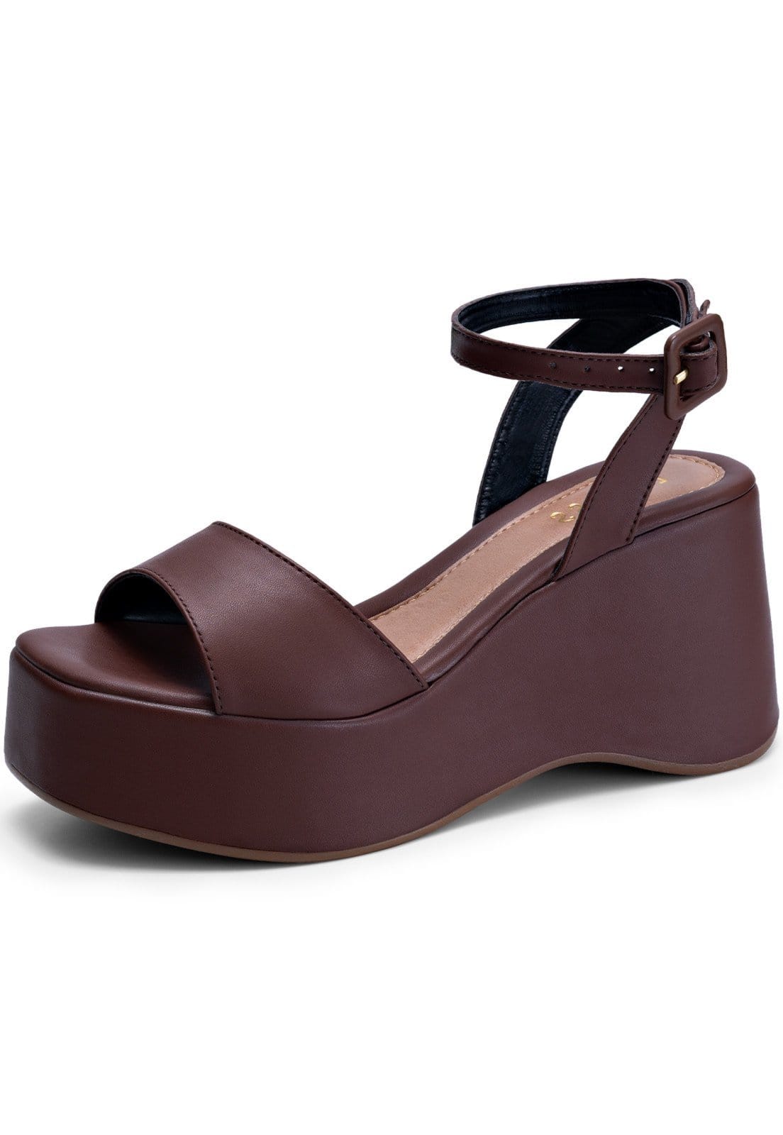 Sandália Feminina Lumiss Plataforma Anabela Meia Pata Confortável