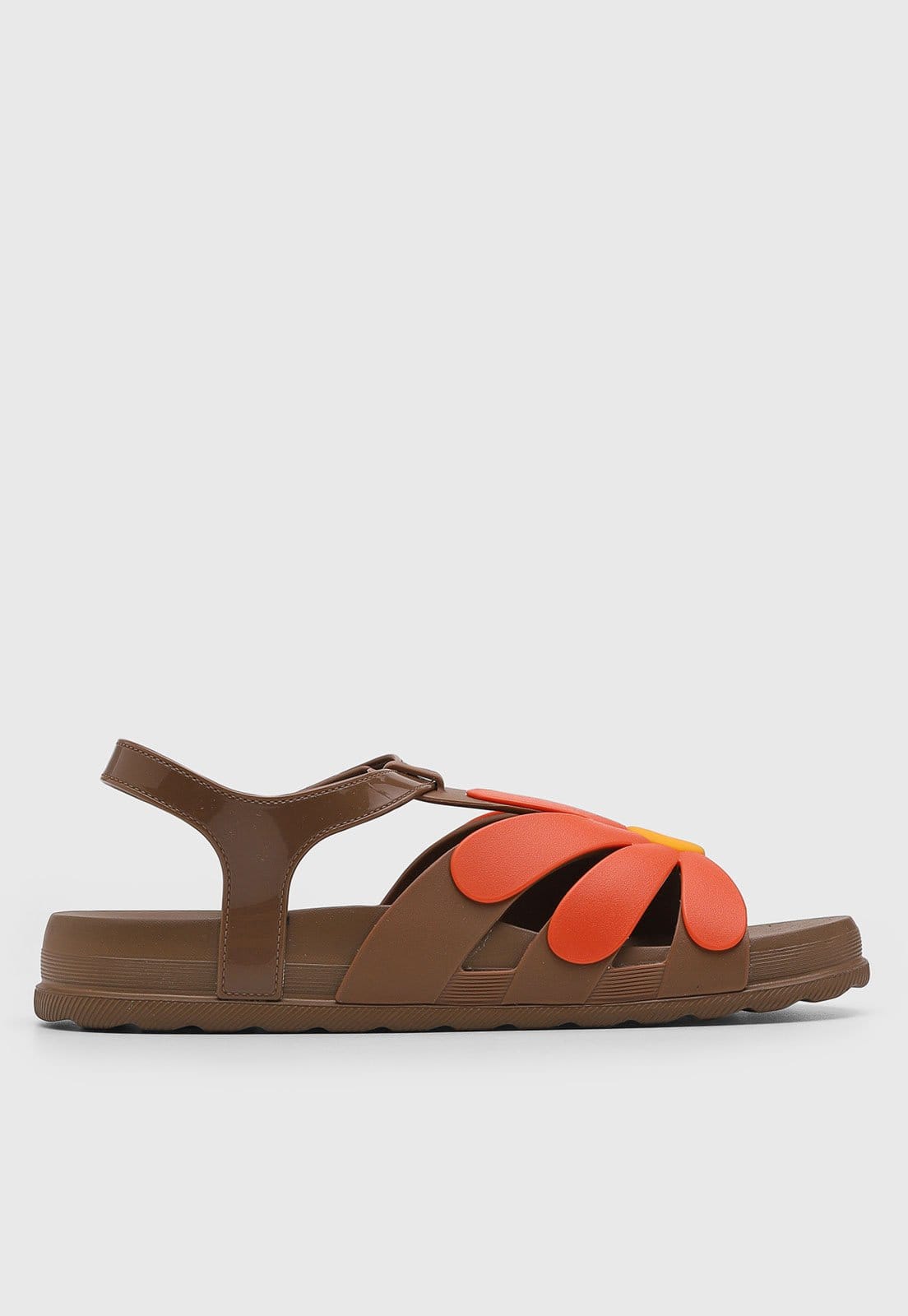 Vista 2 Rasteira Feminina Melissa Flor Melissa marrom