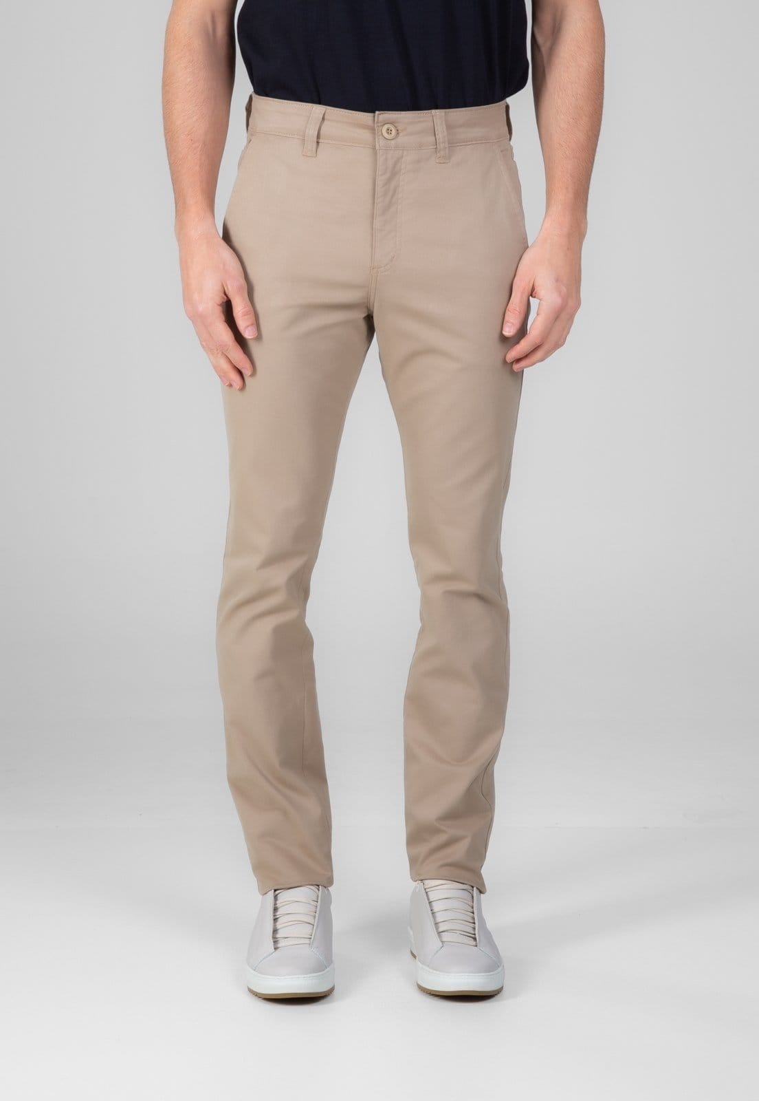 Vista 2 Calça Sarja Traymon Slim Amaciada Areia Traymon caramelo