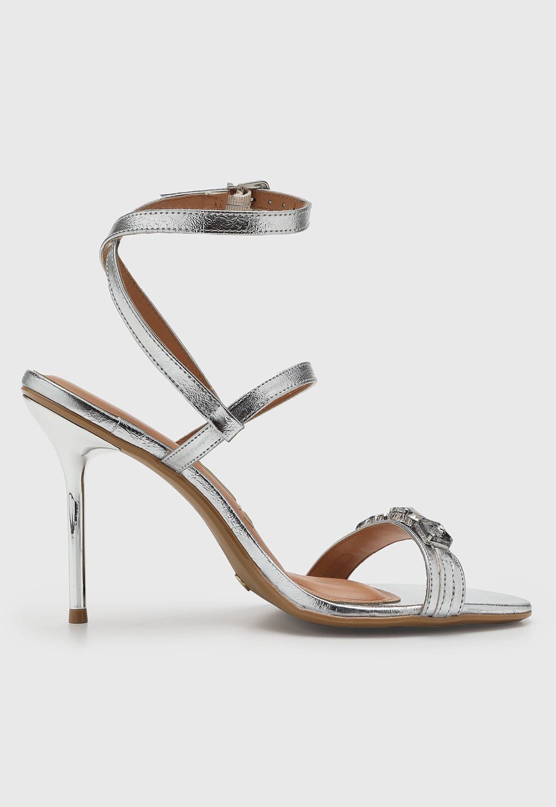 Vista 2 Sandália Feminina Vizzano Salto Alto Pedrarias VIZZANO prata