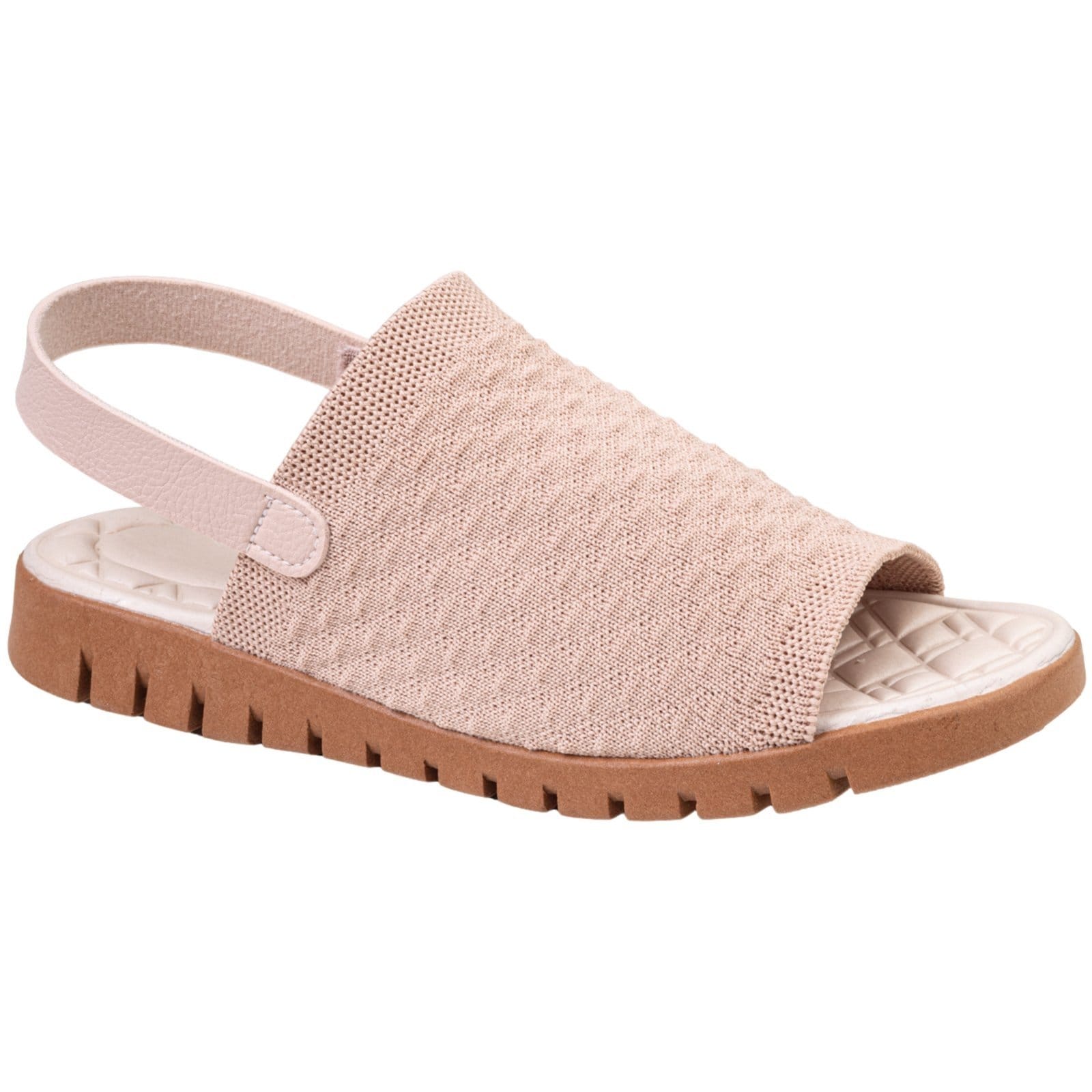 Vista principal Sandália Feminina Ortopédico Knit Calce Fácil Meia Elástico Massageadora Confortável Via Angel 7603 VIA ANGEL caramelo