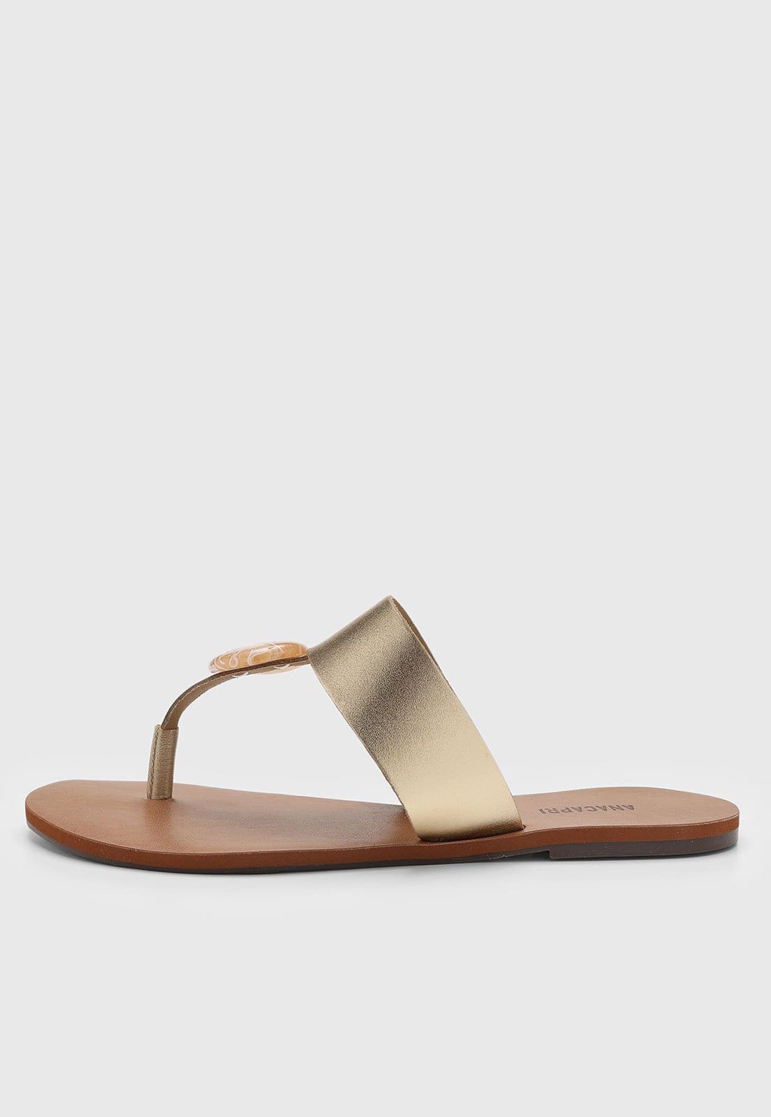 Rasteira Feminina Anacapri Metalizada Dourada