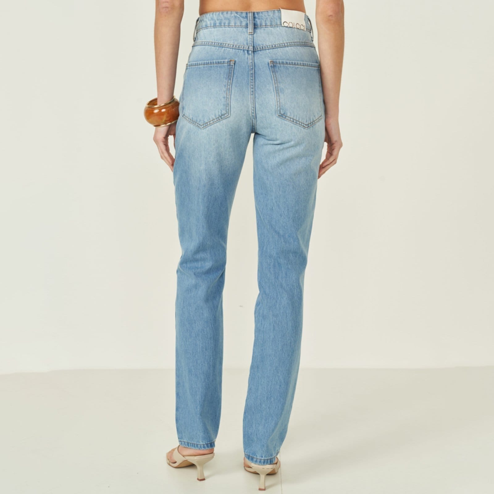 Vista 2 Calça Jeans Colcci Kendall Ve26 Feminino Colcci azul