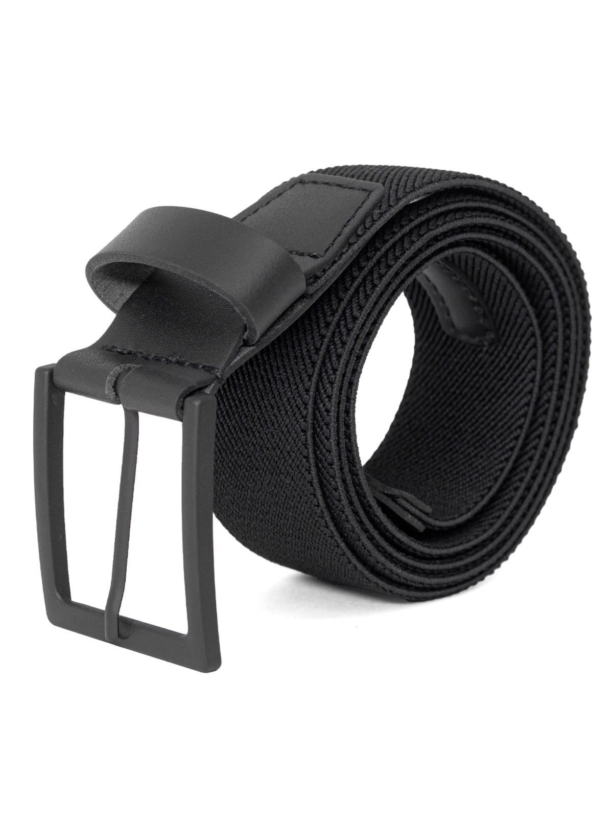 Vista principal Cinto Masculino Fasolo Casual Largo Elástico Couro Conforto Confortável Fivela Preta Fasolo preto