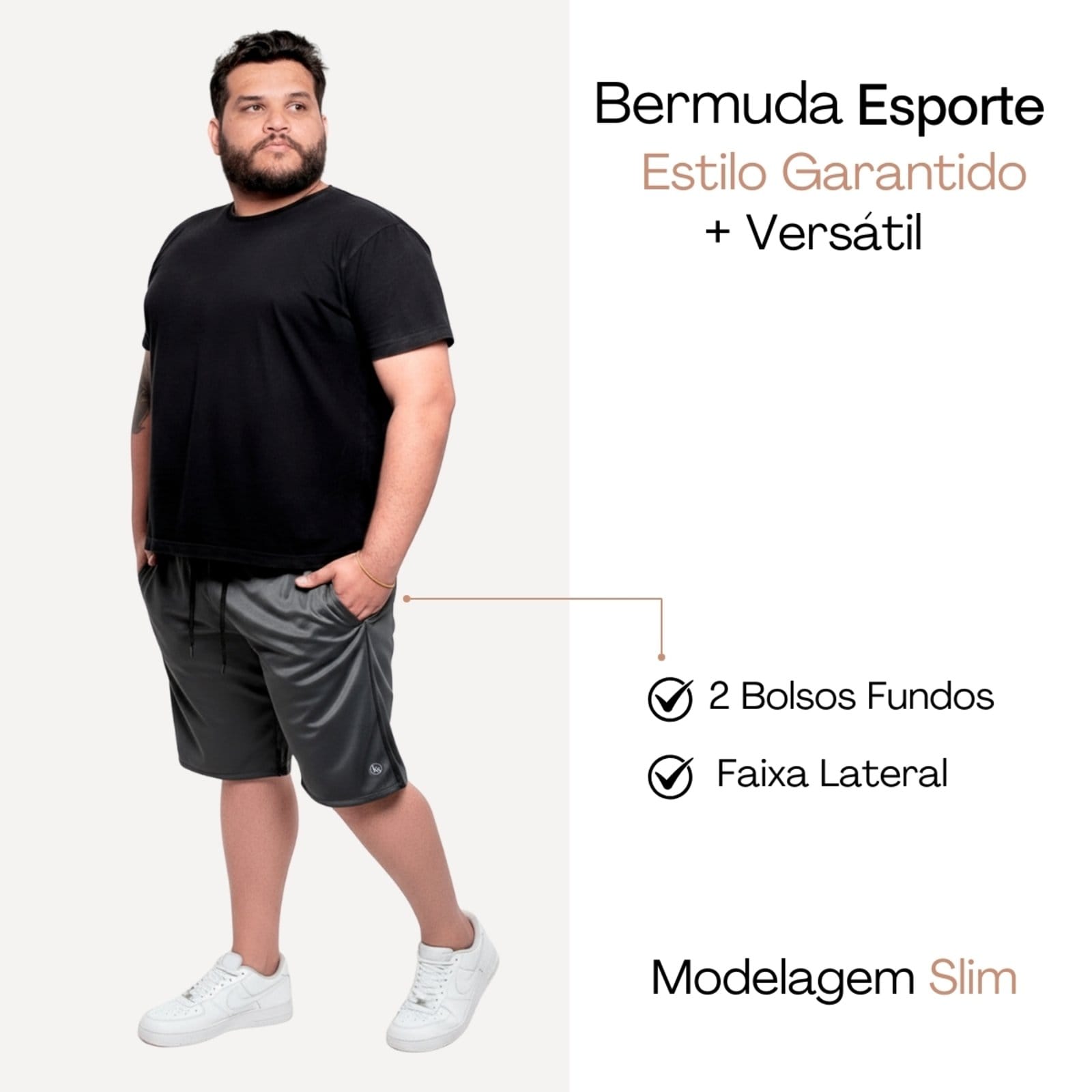 Kit 2 Bermuda Plus Size KS Masculina Short Treino Academia Tamanhos Grandes