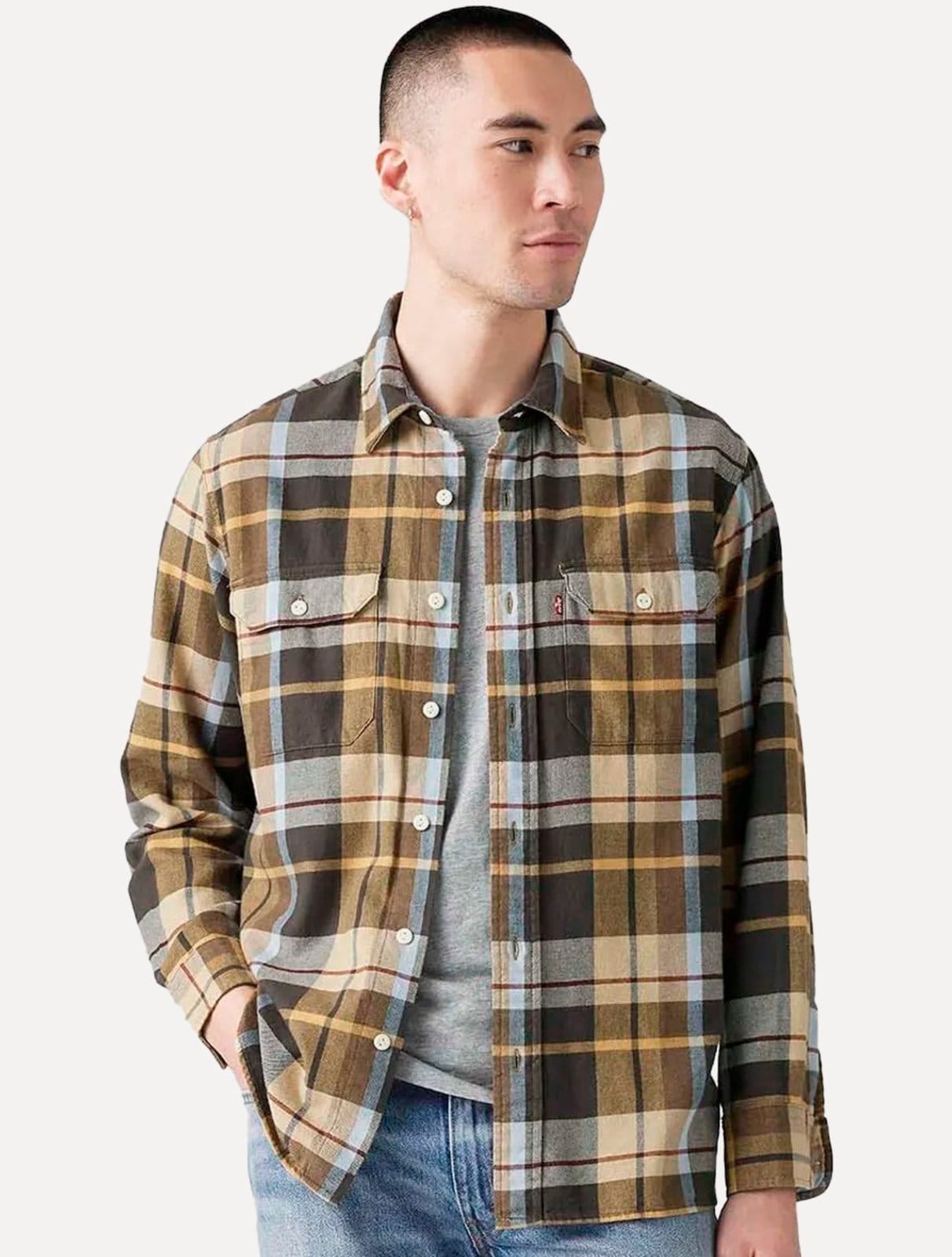 Camisa Levis Masculina Classic Worker Marrom