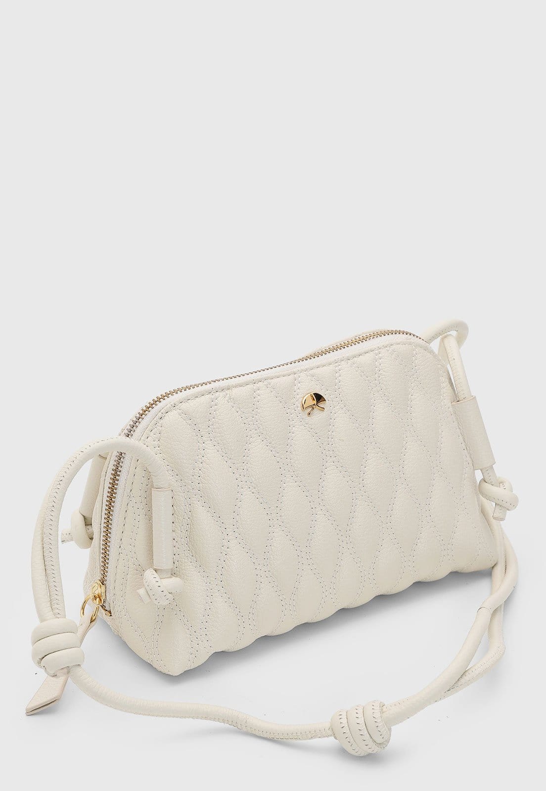 Vista 2 Bolsa Média Luiza Barcelos Matelassê Off-White Luiza Barcelos off-white white