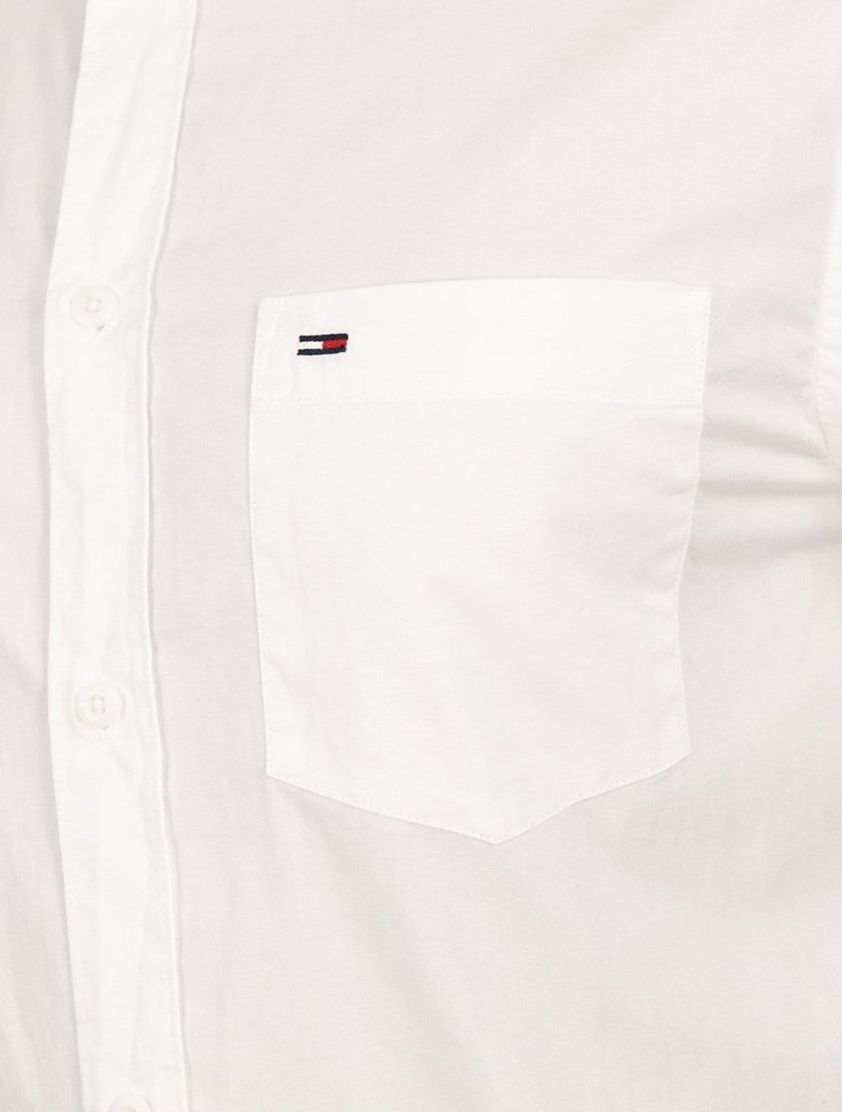 Vista 2 Camisa Tommy Jeans Masculina Regular Manga Curta Solid Poplin Branca Tommy Jeans branco