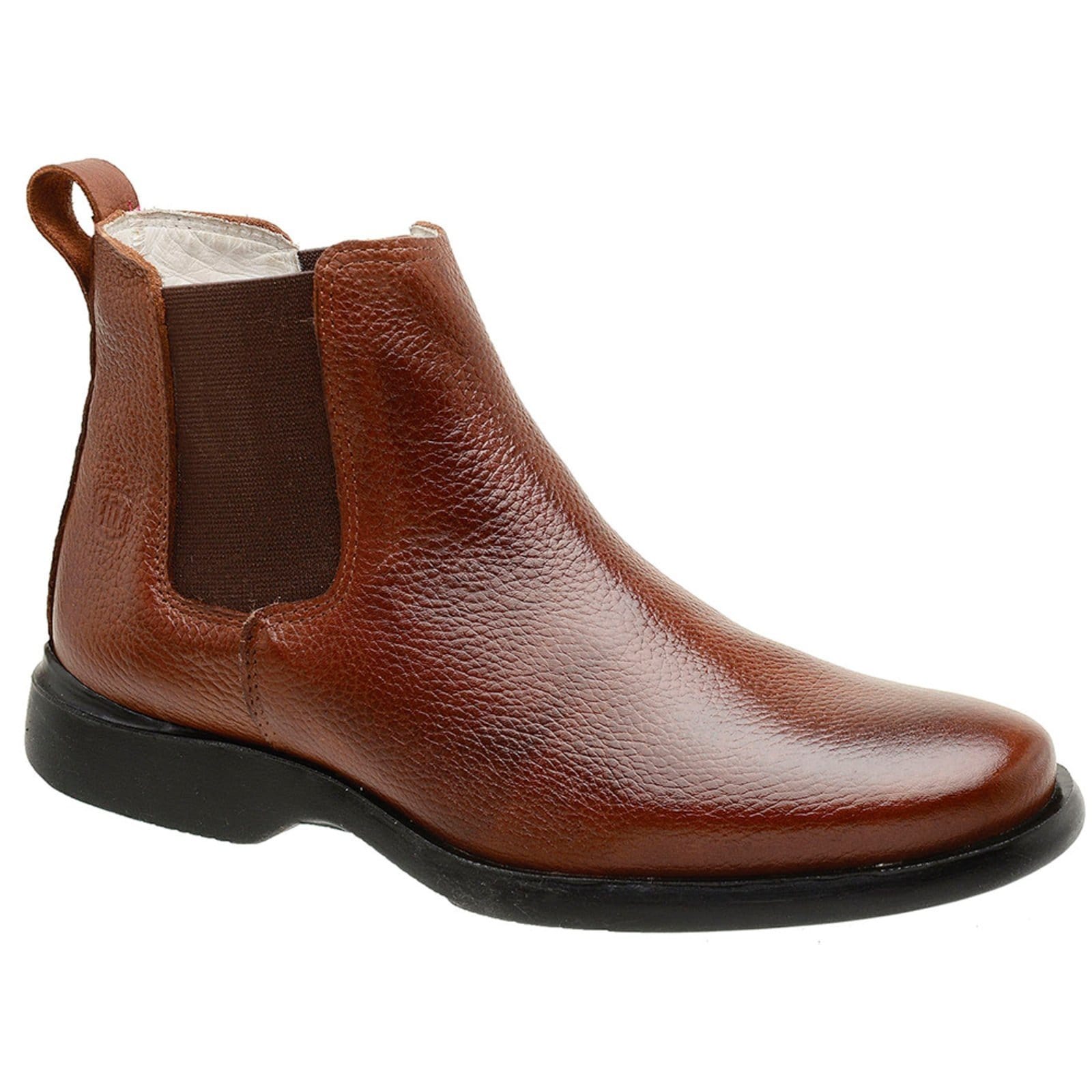 Vista principal Botina Masculina Malbork Em Couro Conhaque Solado Amazonas 23776C Malbork marrom