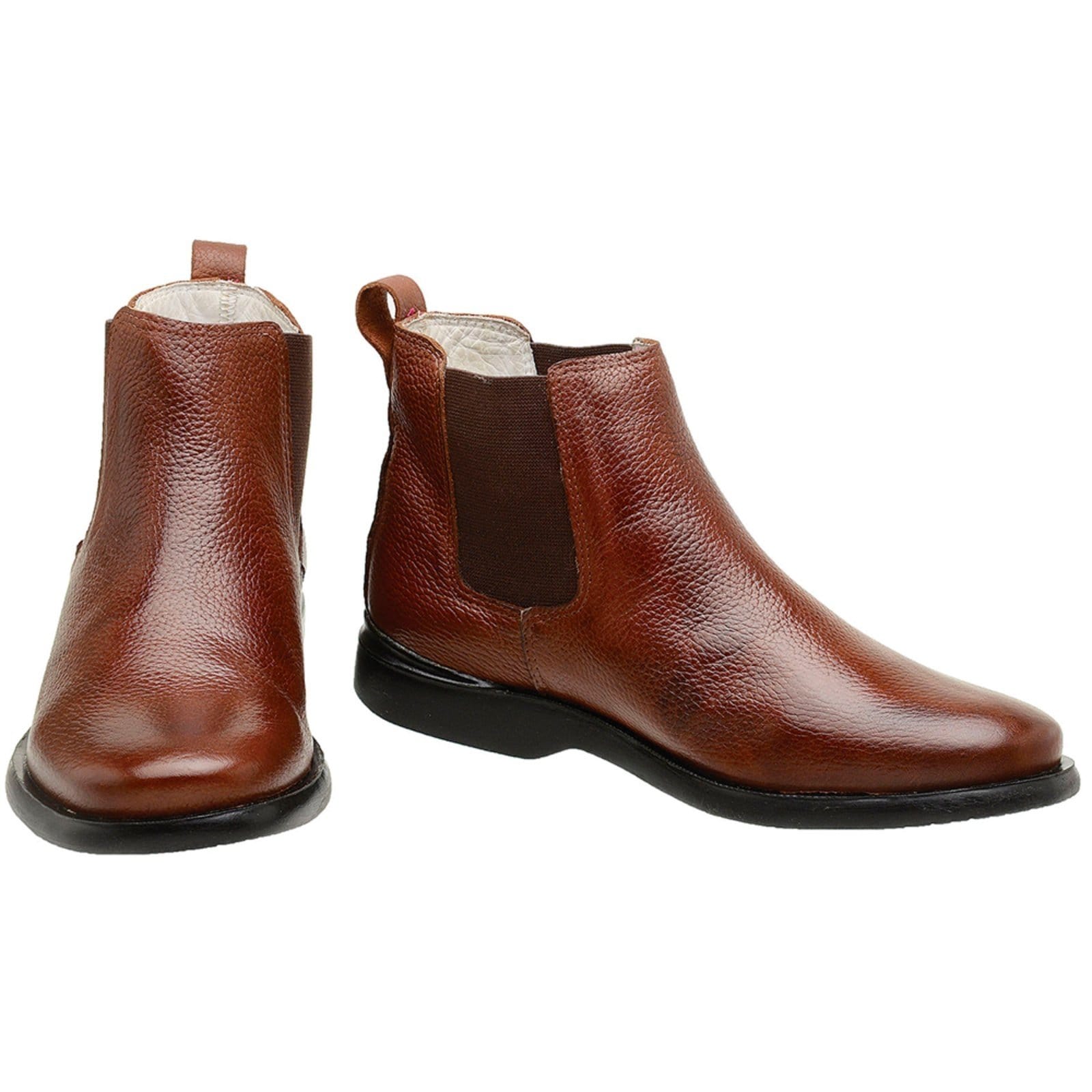 Vista 2 Botina Masculina Malbork Em Couro Conhaque Solado Amazonas 23776C Malbork marrom