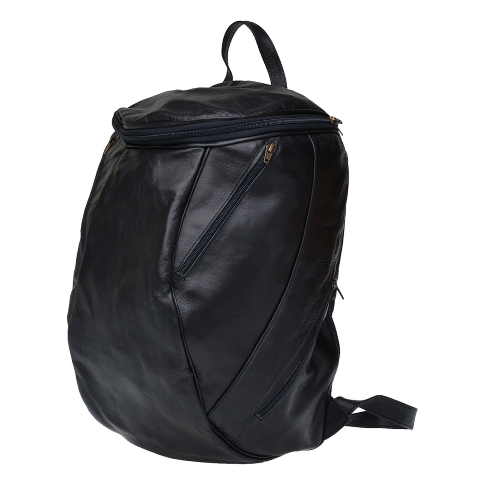 Vista 2 Mochila masculina Malbork couro com zíper superior MOC03_P Malbork preto