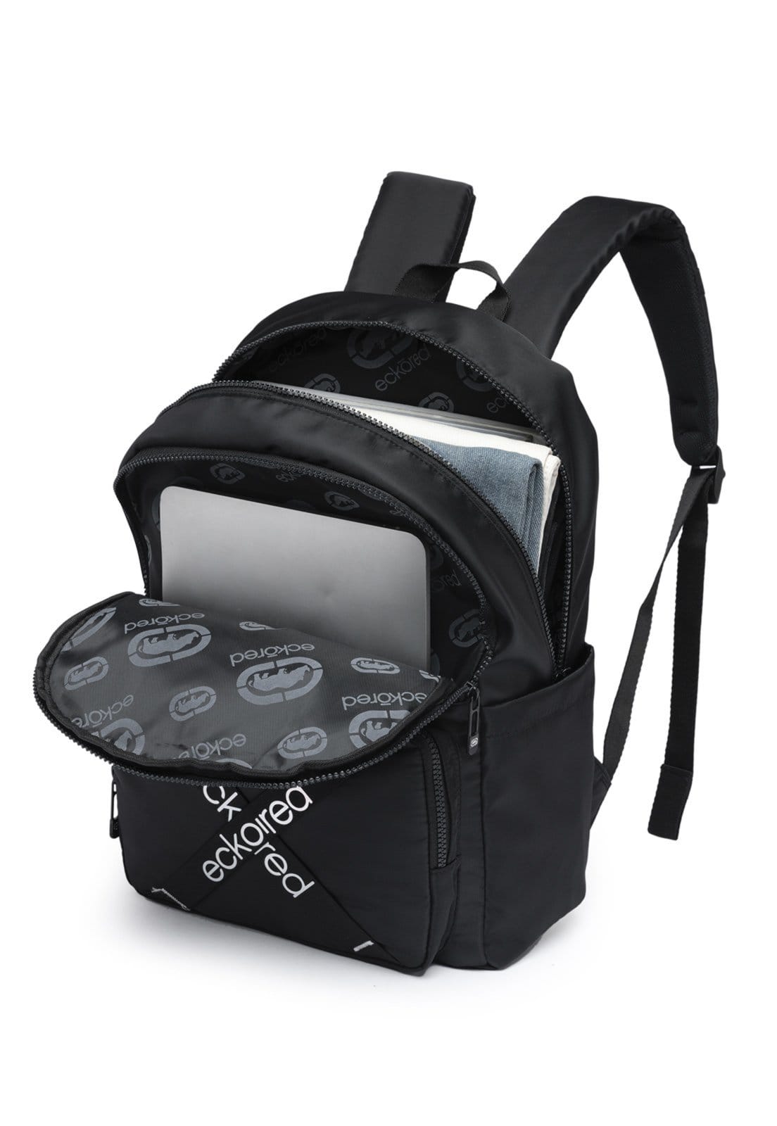 Vista 2 Mochila Feminina Ecko Bolsa Casual Notebook Faculdade Passeio Reforçada Ecko preto