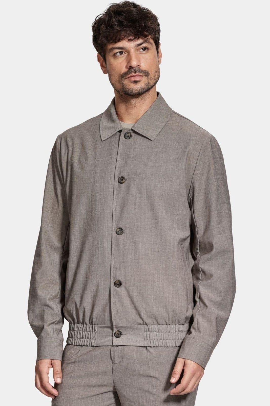 Vista 2 Jaqueta Aramis Bomber Mescla Aramis bege