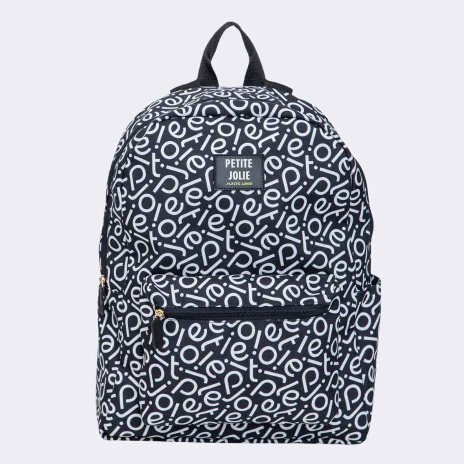 Vista principal Mochila Feminina Logo PJ Branco Petite Jolie PJ11055II Petite Jolie preto