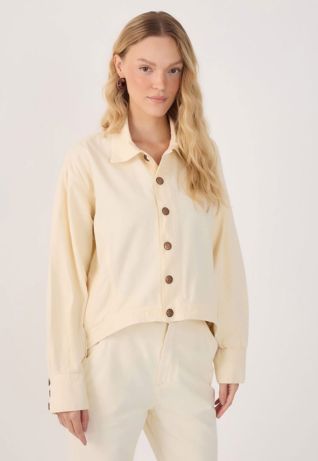 Vista 2 Camisa Sarja Dress To Reta Assimétrica Amarela Dress to amarelo