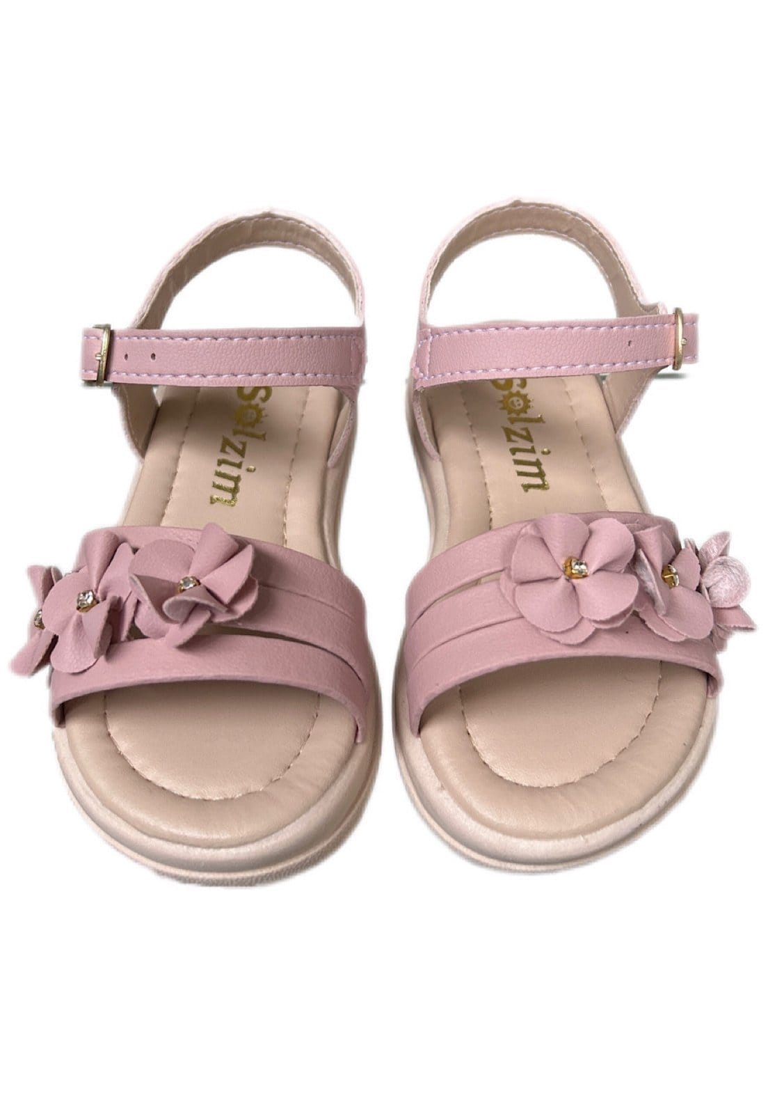 Vista 2 Infantil - Sandalia menina Tiras de flor para meninas Solzim SOLZIM CALÇADOS nude