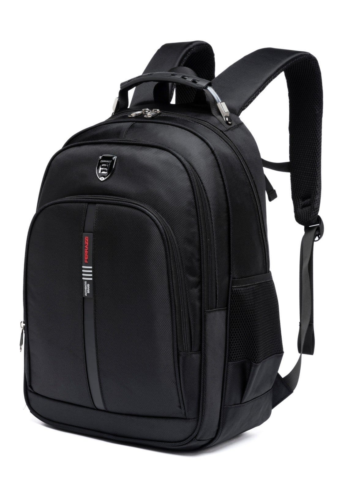 Vista 2 Mochila Executiva Masculina Notebook Reforçada Moderna Alça Cabo de Aço Ferrazzi preto