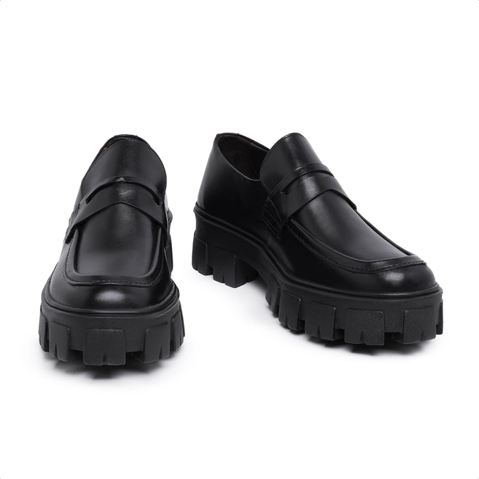 Vista 2 Sapato Masculino Mocassim Malbork Solado Tratorado 4018P Malbork preto