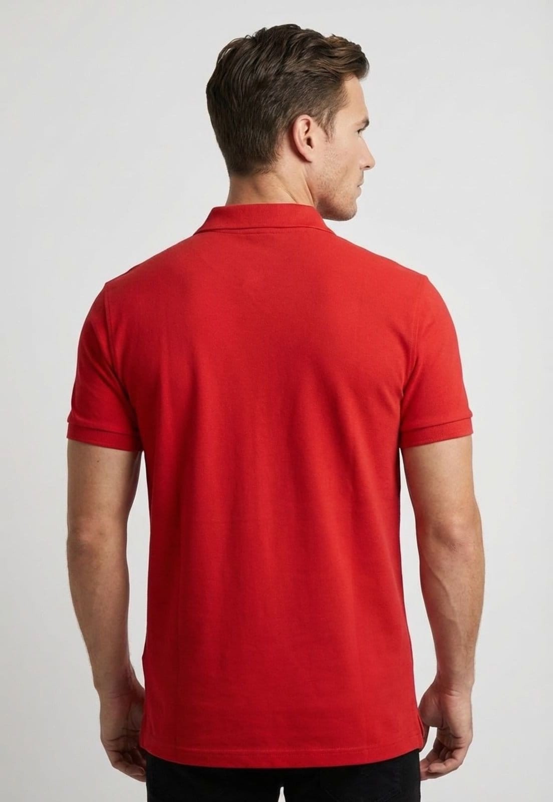 Vista 2 Polo Masculina Calvin Klein Jeans Logo Re Issue Vermelha Calvin Klein Jeans vermelho