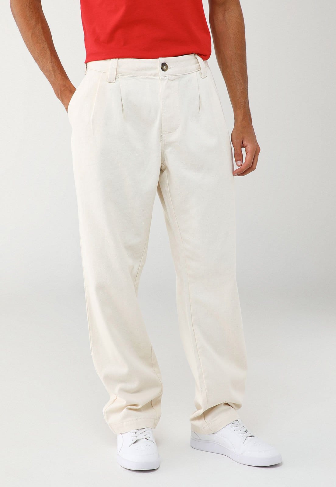 Vista principal Calça Sarja Reta Masculina Colcci Off-White Colcci off-white white