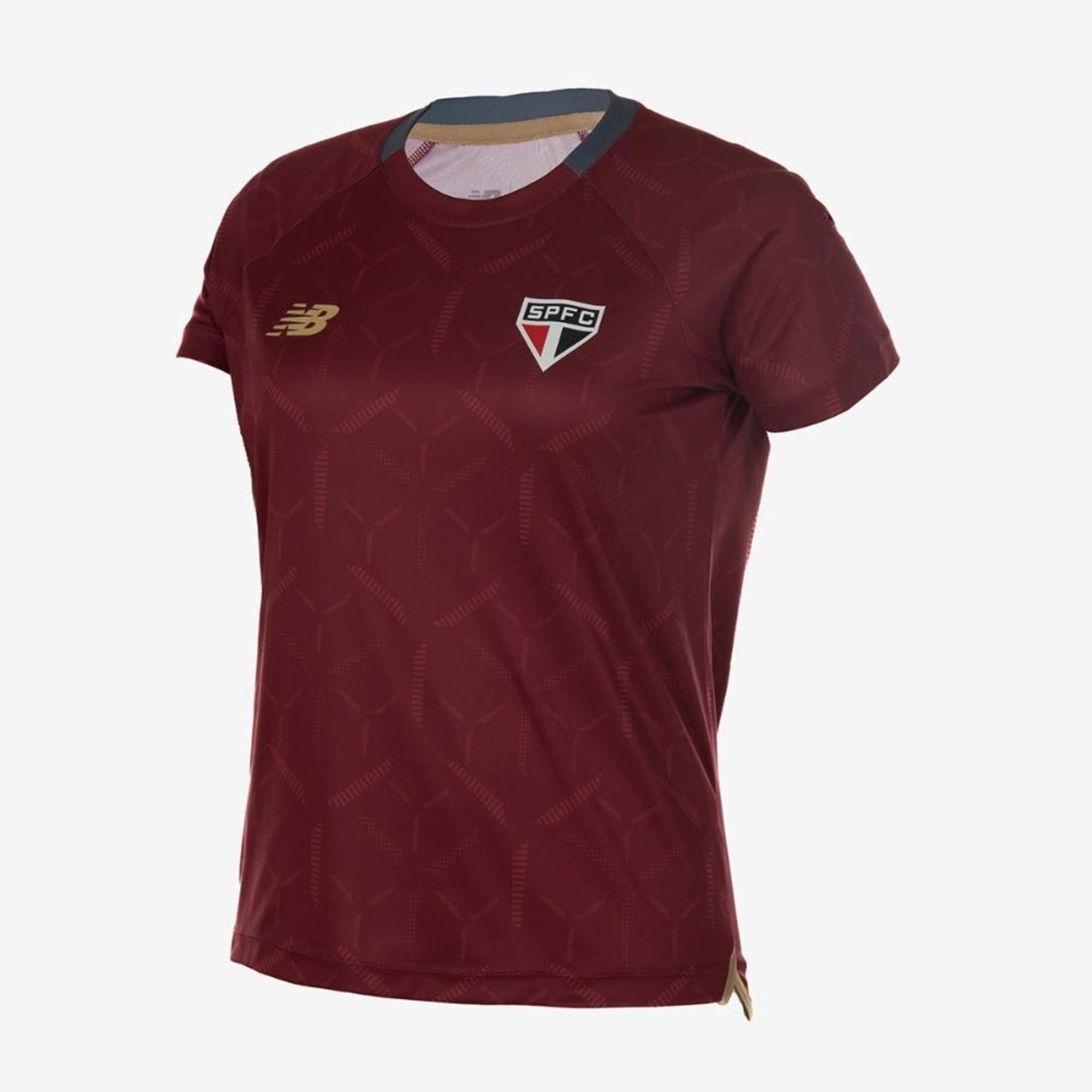 Vista 2 Camisa Treino Spfc 2025 Feminina New Balance incolor