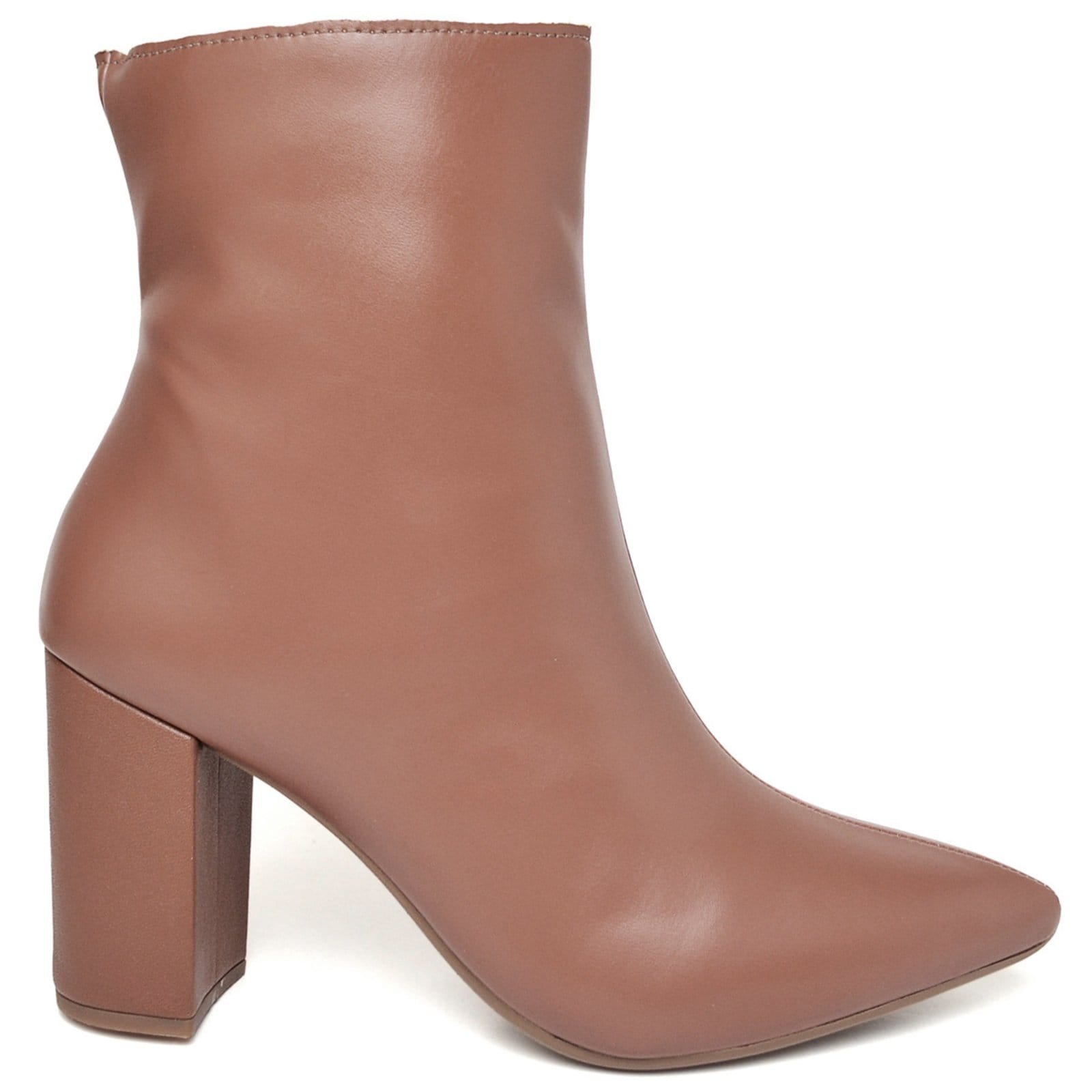 Vista 2 Bota Cano Curto Feminina Salto Grosso Médio ZAFREM caramelo