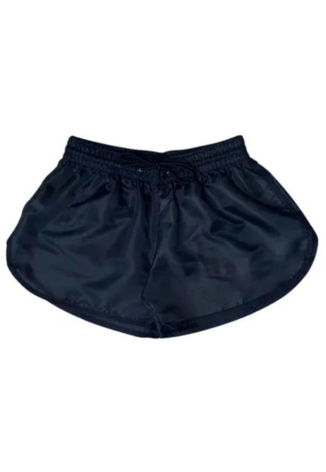 Vista 2 Kit 5 Short Tactel Feminino Liso Relaxado Shortinho Moda Praia Piscina Relaxado multicolorido