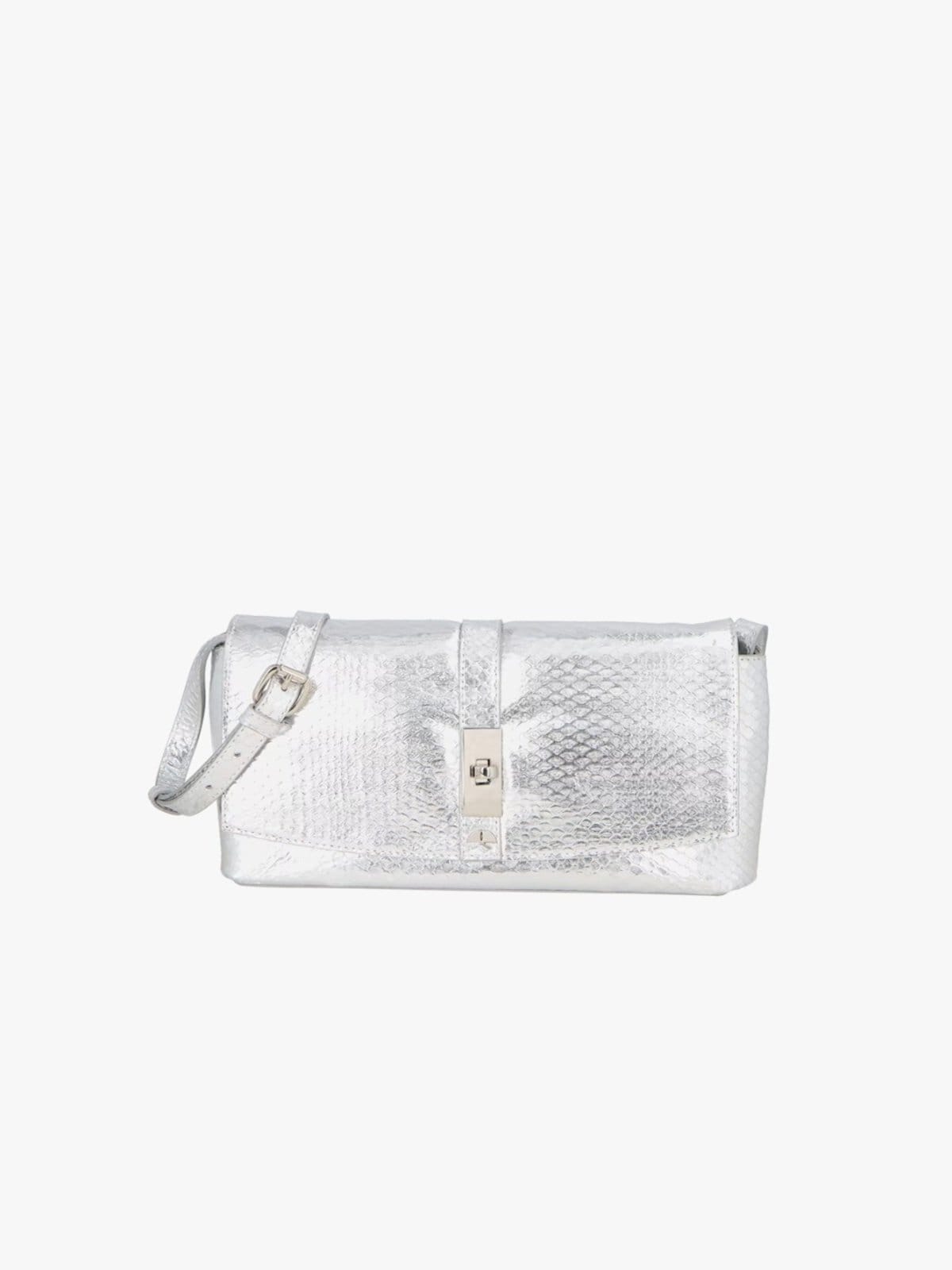 Bolsa Luiza Barcelos Clutch Pequena Em Couro Cobra