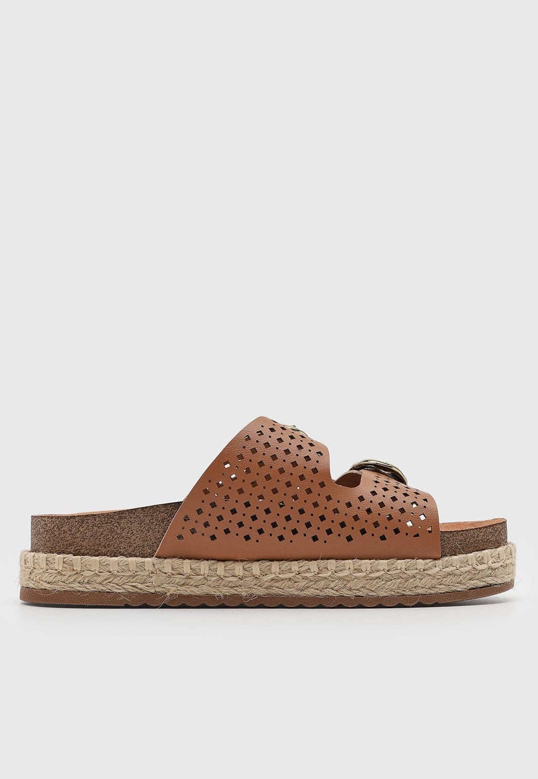 Vista 2 Sandália Feminina Beira Rio Espadrille Fivelas BEIRA RIO marrom