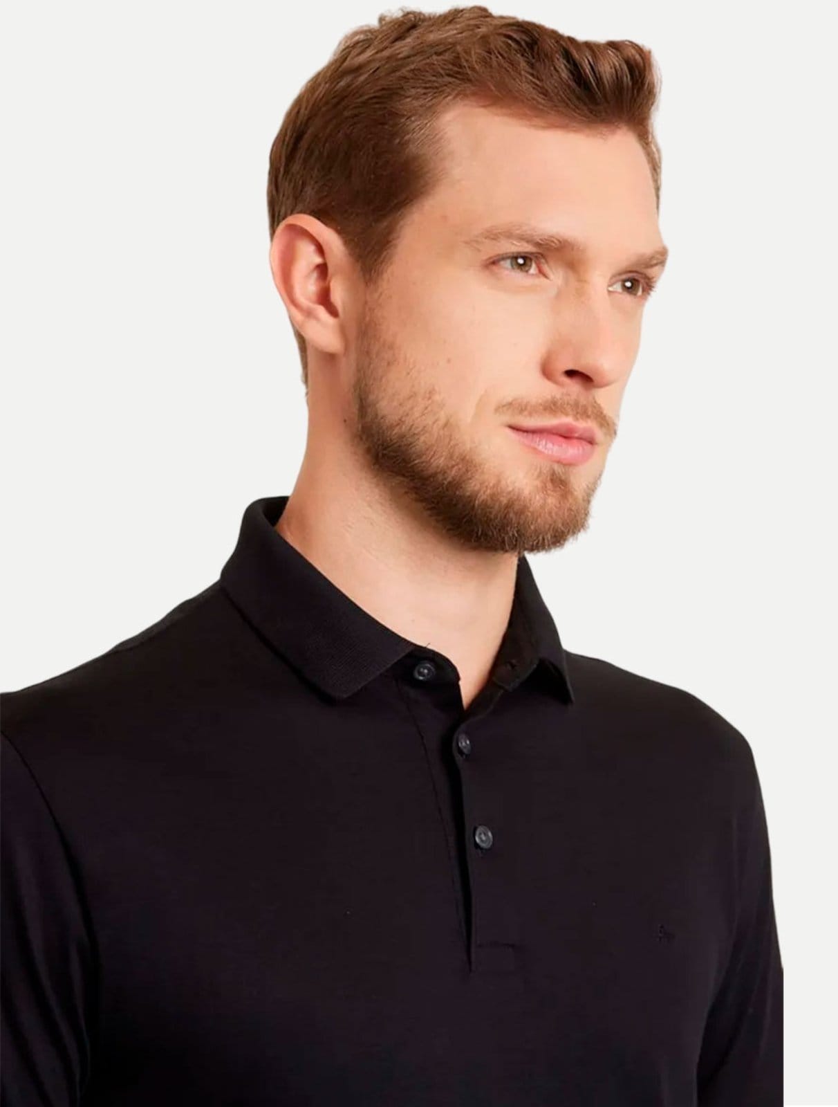 Vista 2 Polo Aramis Regular Algodão Peruano Premium Surton Preta Aramis preto