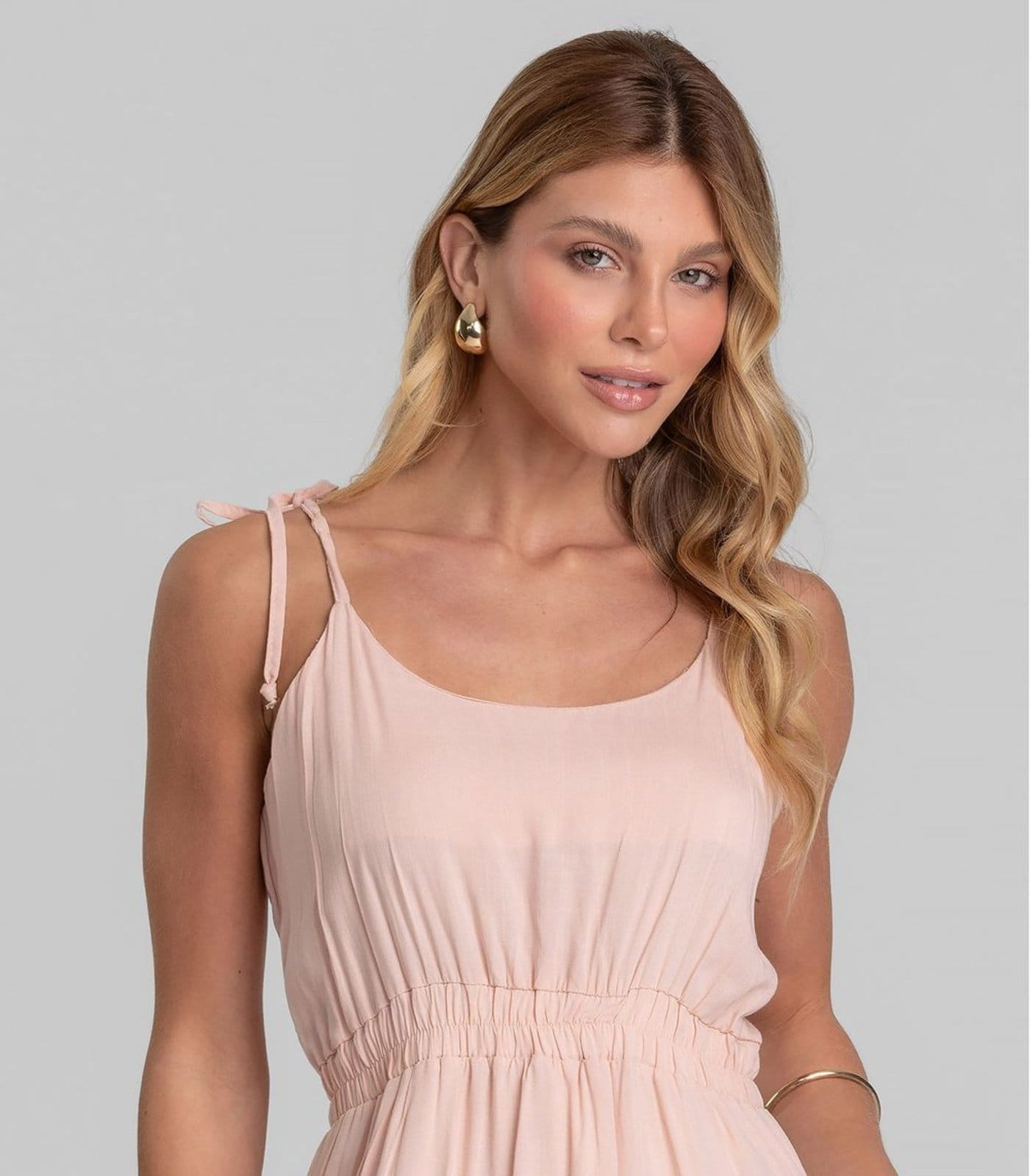 Vista 2 Vestido Curto Feminino De Alça Em Viscose Dianna Dianna marrom