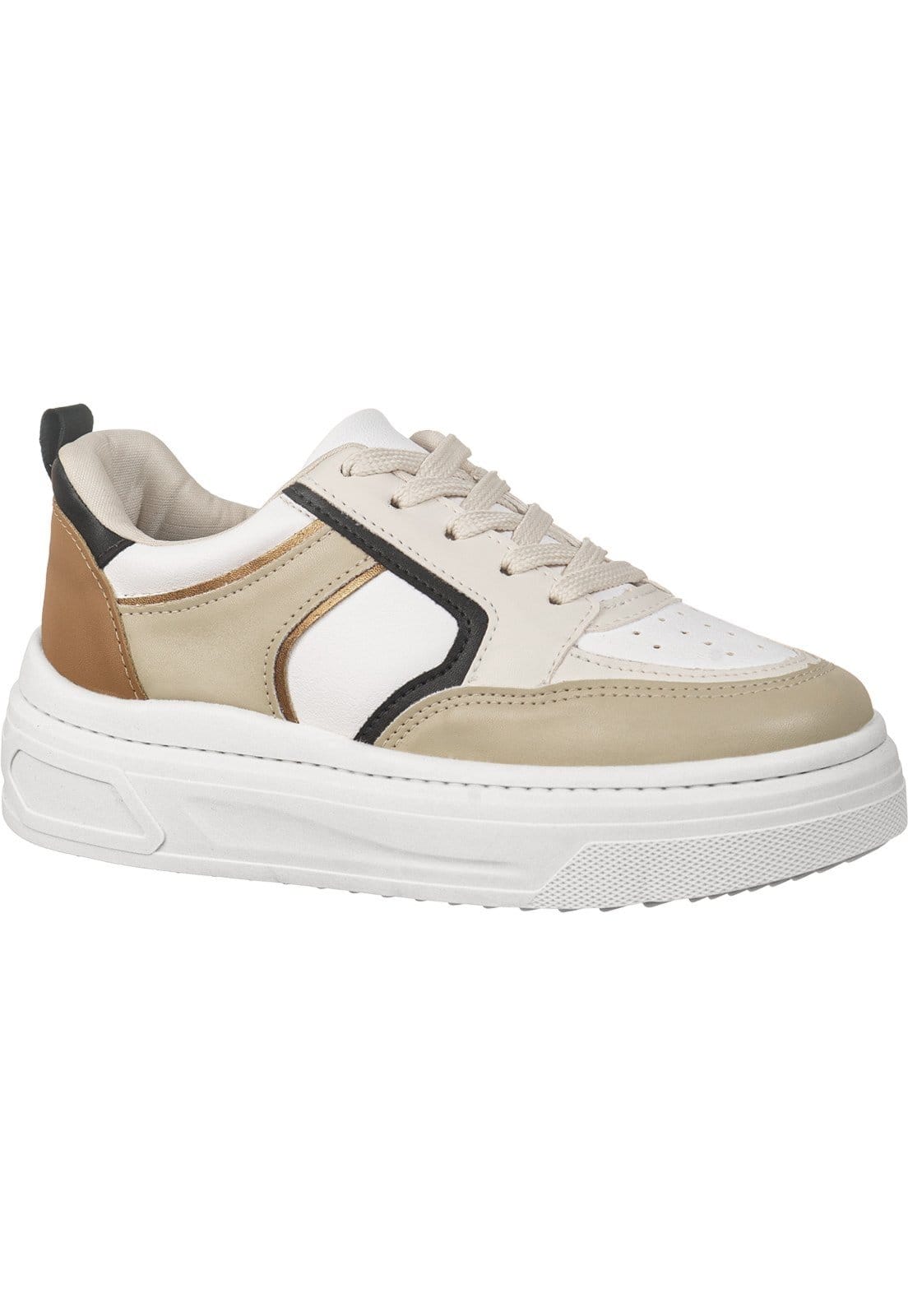 Vista 2 Tênis Feminino GiGiL Casual Street Style Solado Robusto Recorte Confortável Areia Gigil bege