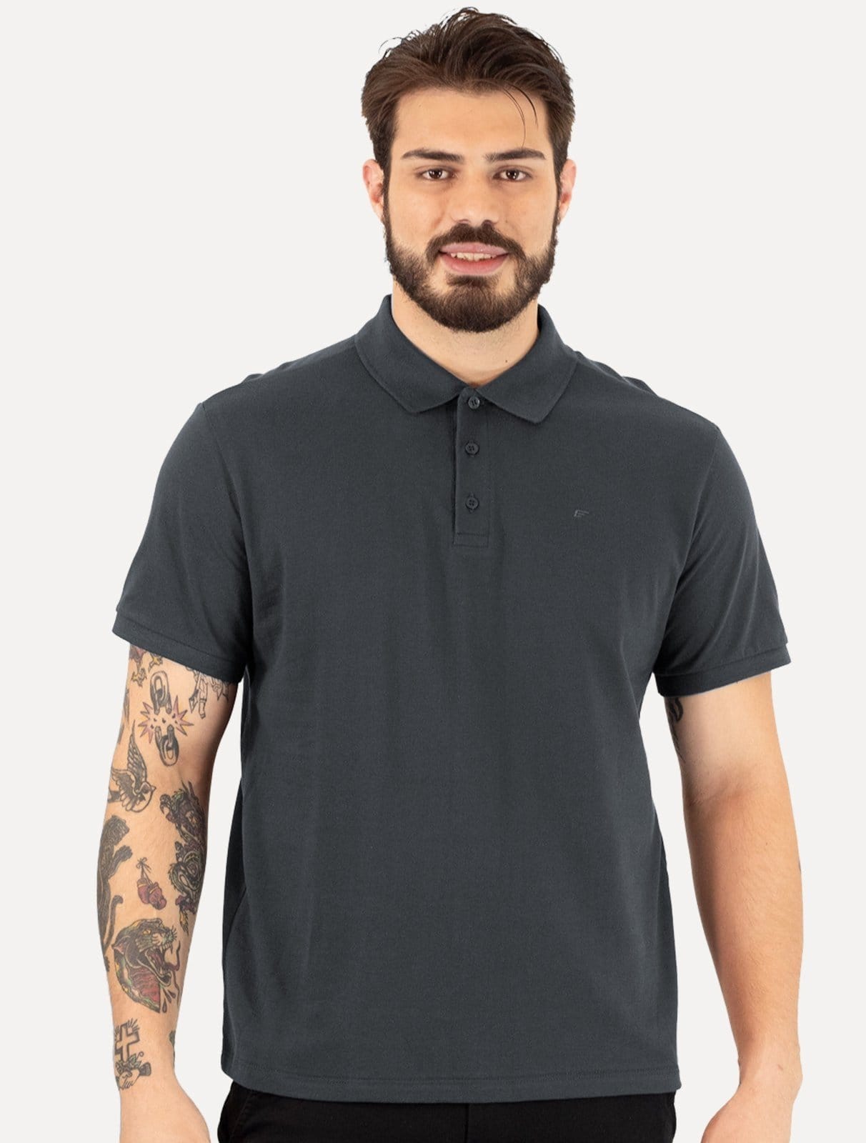 Vista principal Polo Ellus Masculina Piquet Classic Easa Midnight Blue Marinho Ellus azul marinho blue