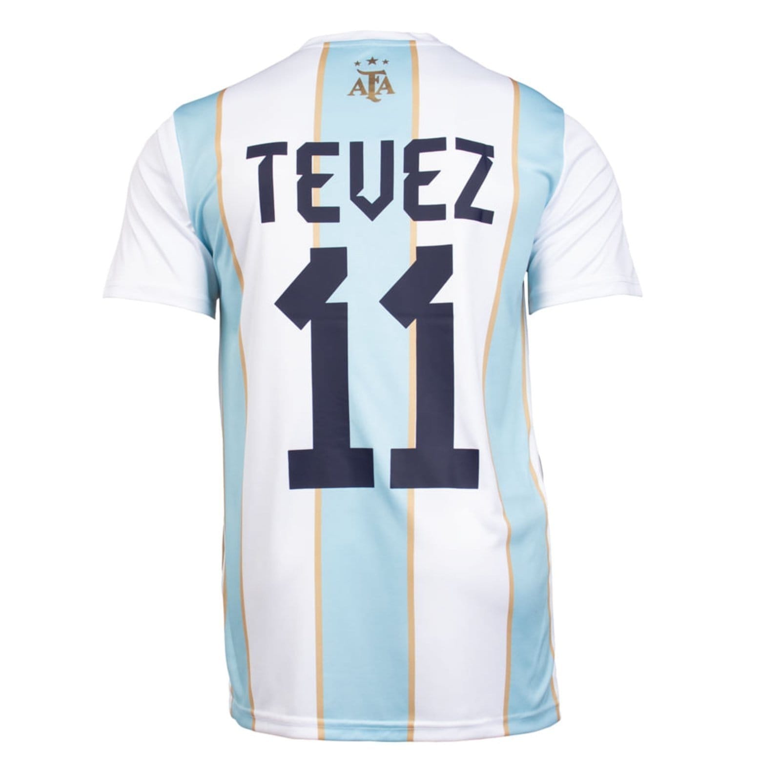 Vista 2 Camiseta Masculina Balboa Argentina Tevez 11 Branco/Azul Balboa branco azul