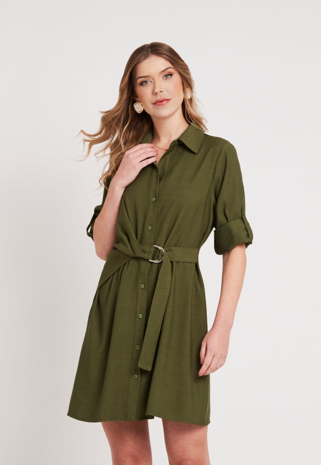 Vestido Chemise Miss Joy 8337 Manga 7/8 Martingale