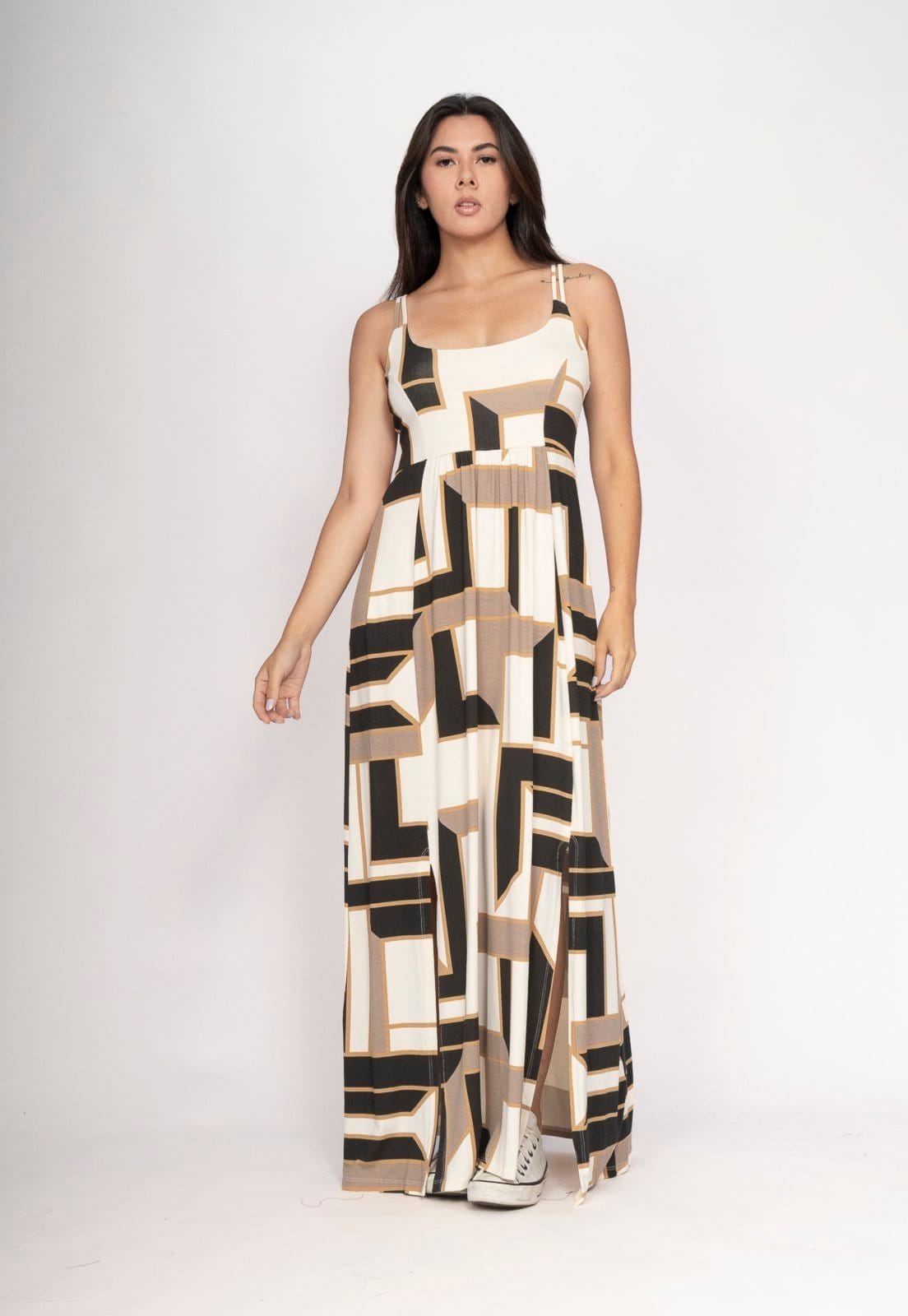 Vestido CabanaFree Longo Jambo Malha Aberturas Aberturas Igaci