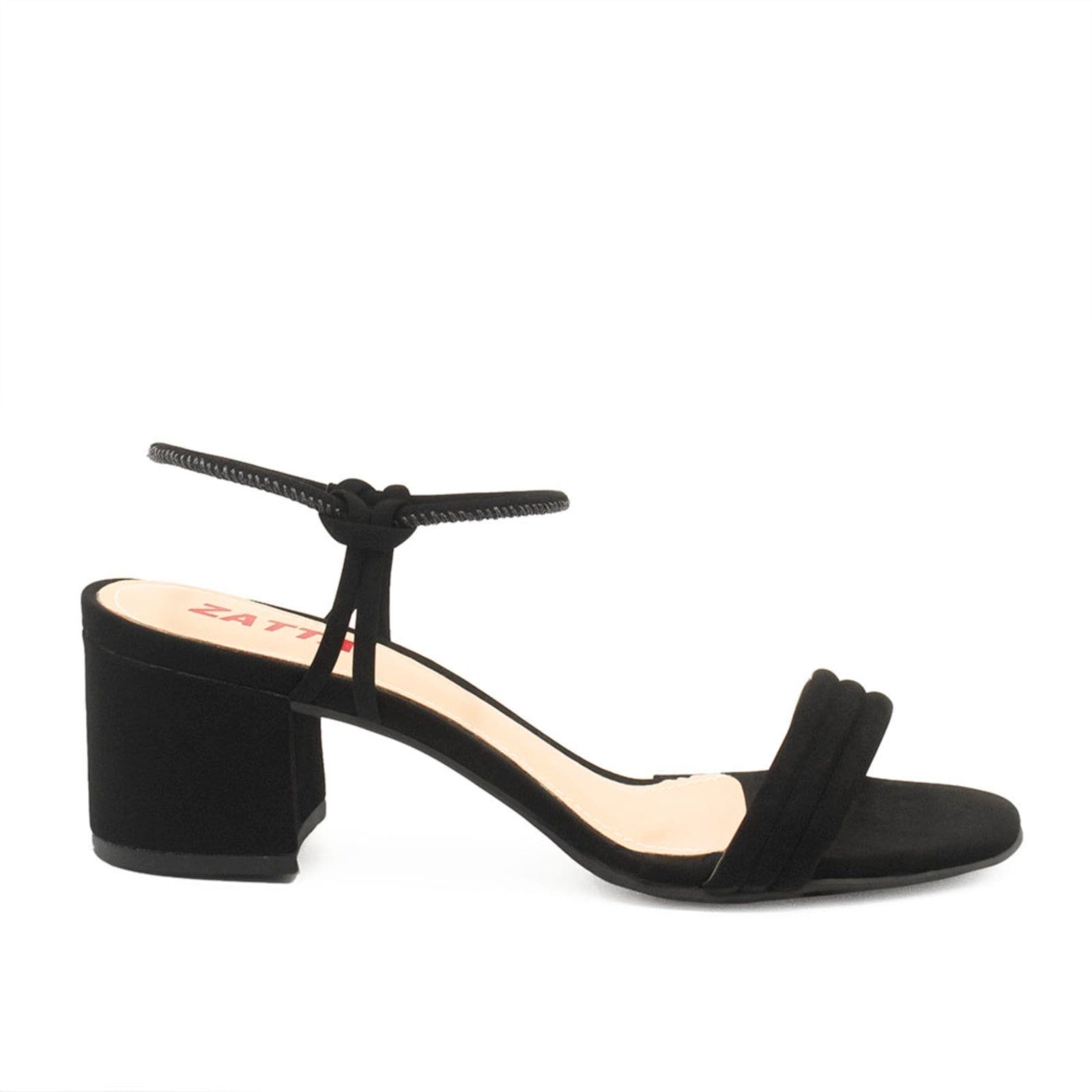 Vista 2 Sandália Zatta Salto Bloco Ines Nobuck ZATTA preto