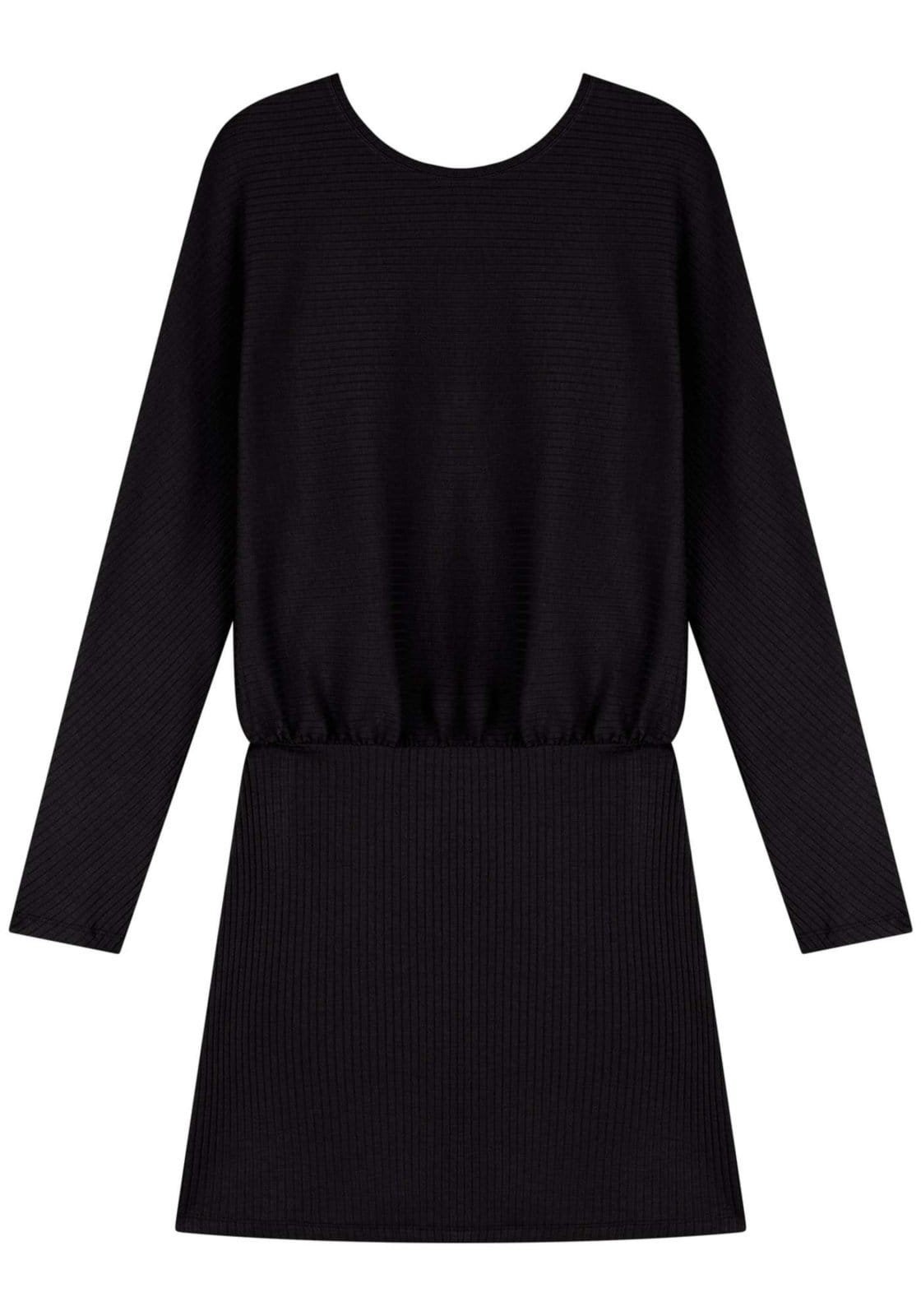 Vista principal Vestido Curto De Manga Longa Em Malha Canelada De Viscose Lez a Lez poás